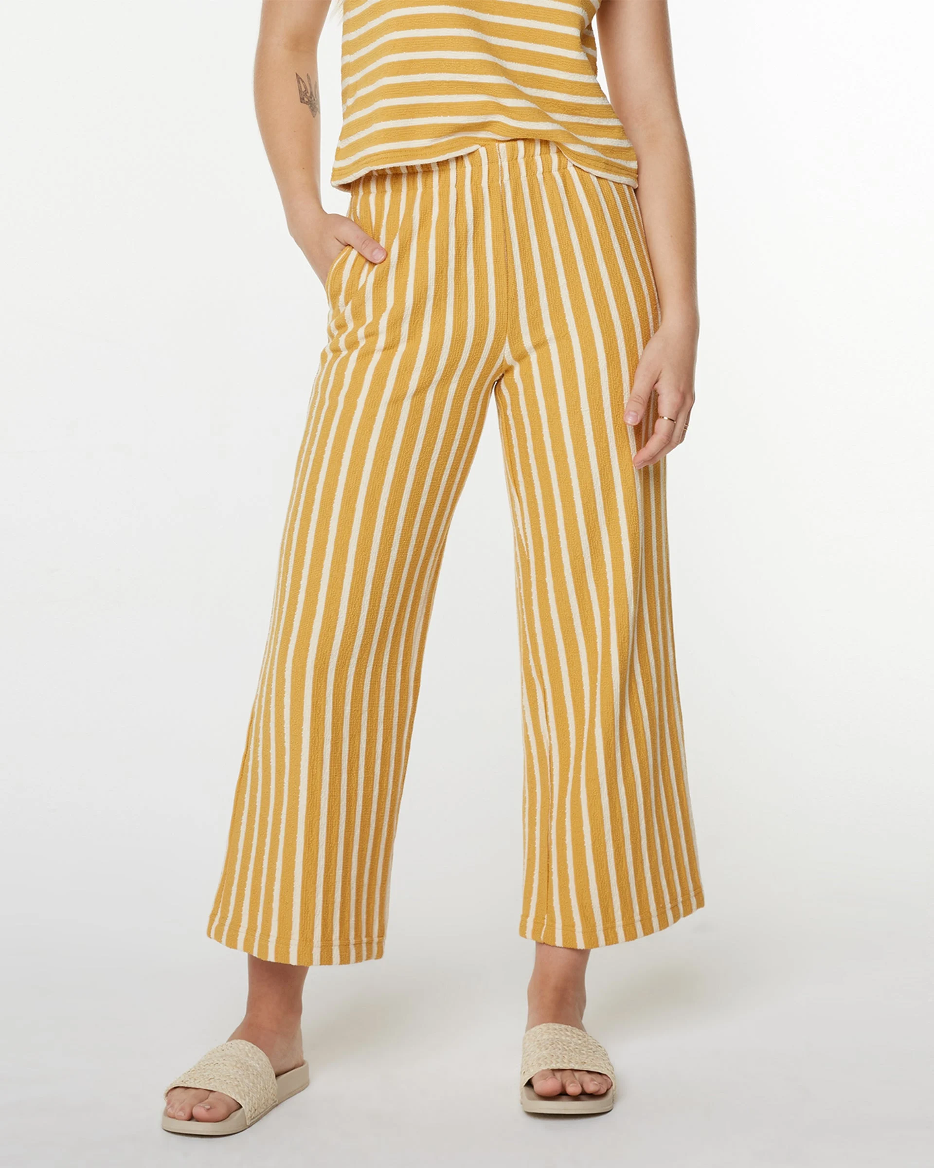 Java Stripe Pants - Amber Gold High Tide Stripe