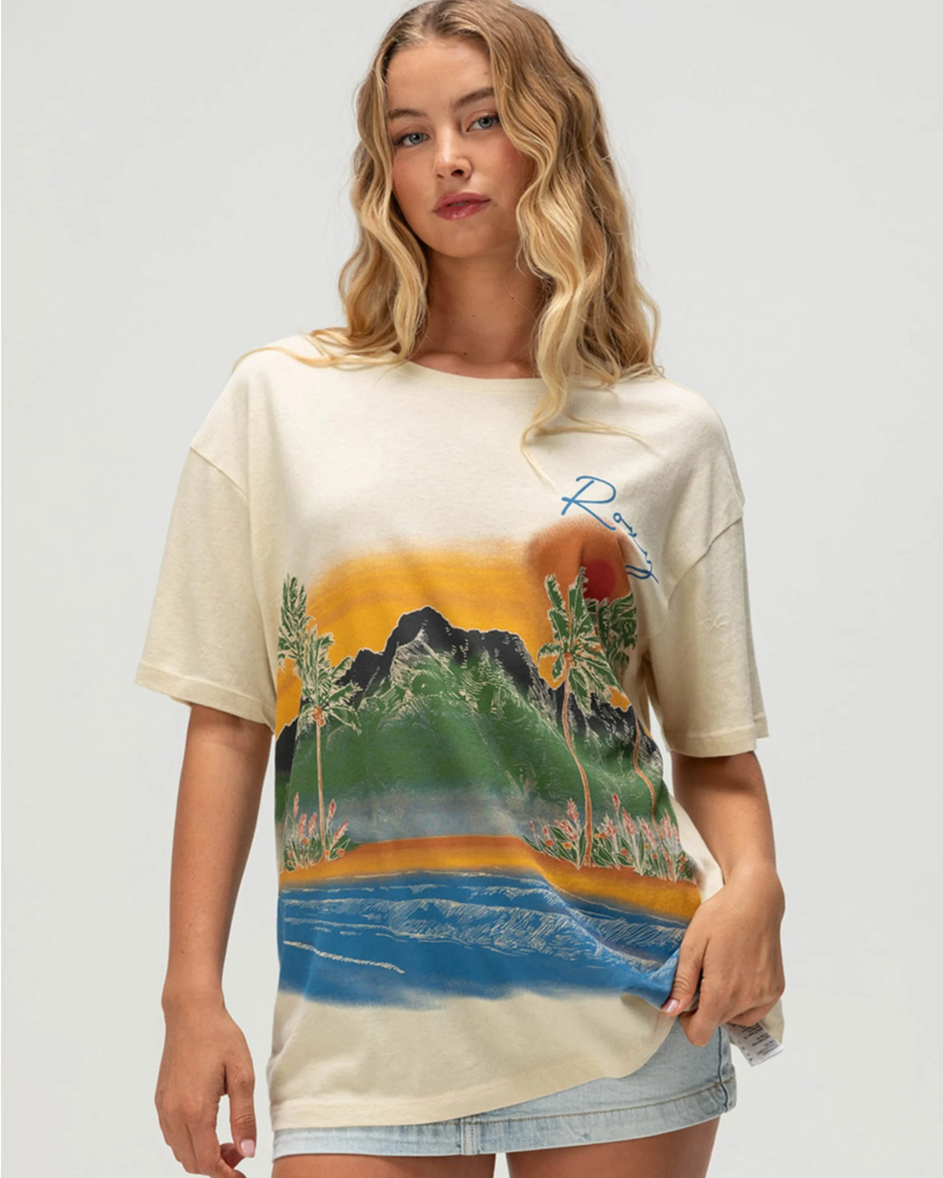 Ko'olau Scenic S/S Boyfriend T-Shirt - Natural