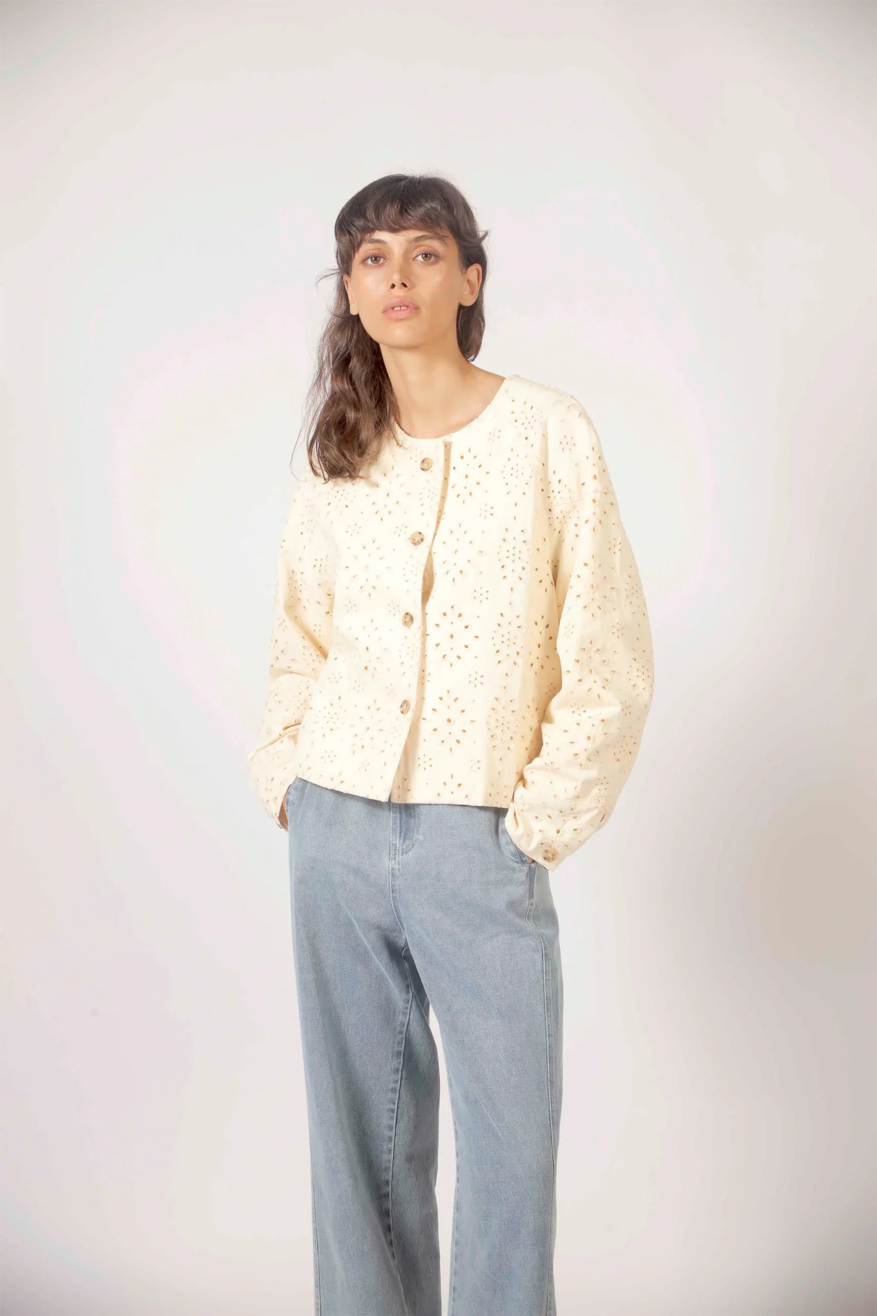 THE KORNER - EMBROIDERED JACKET - CREAM