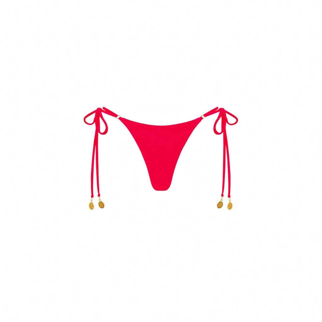Kulani Kinis Thong Tie Side Bottom-Neon Rose Shimmer