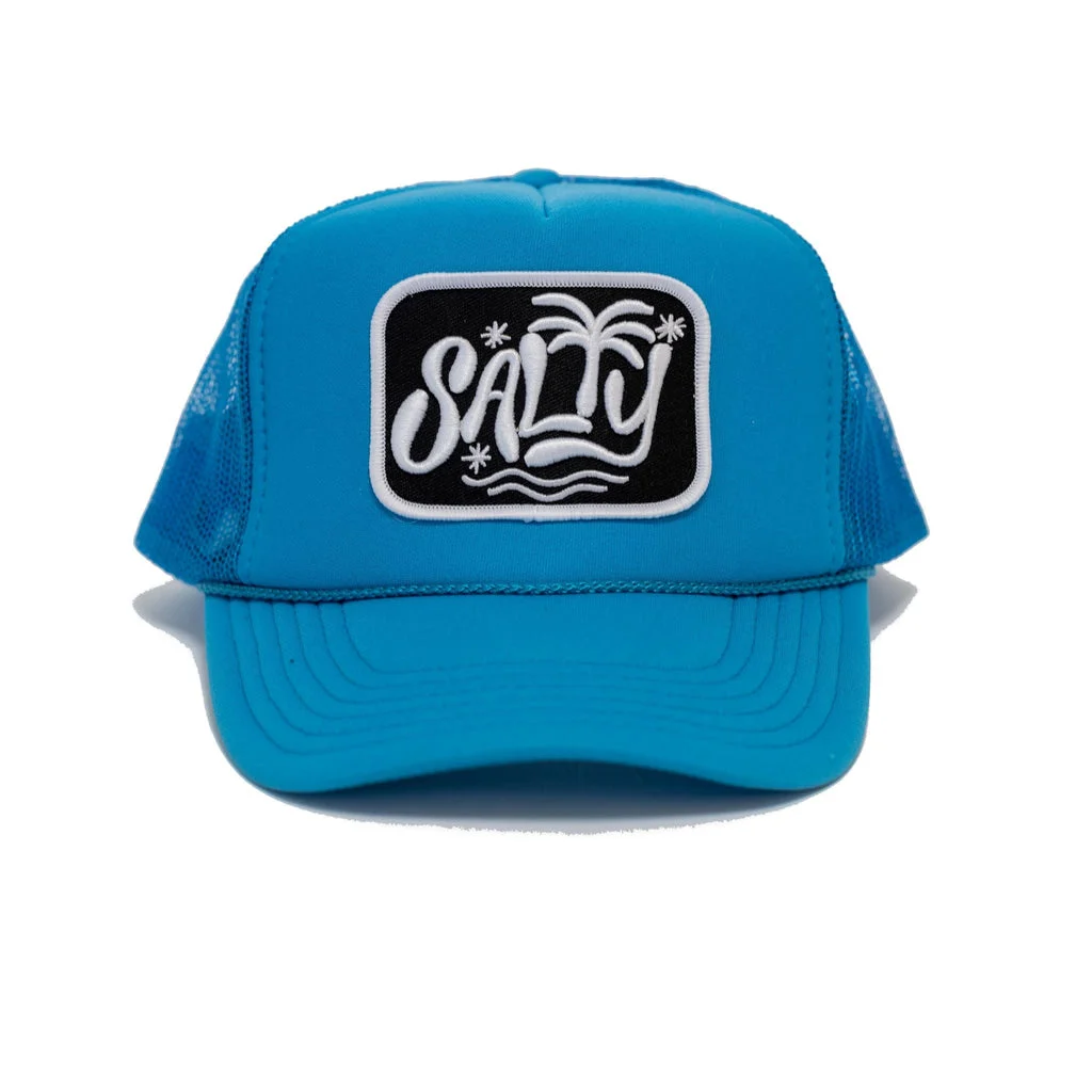 Local Beach Salty Patch Trucker Hat-Neon Blue