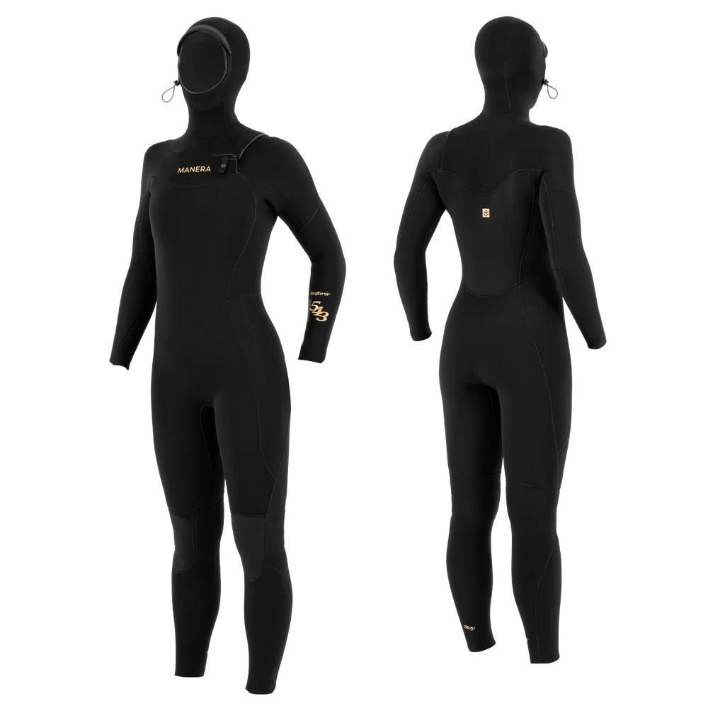 Manera Wmn's Seafarer Hooded 5/4/3mm FZ Wetsuit-Black