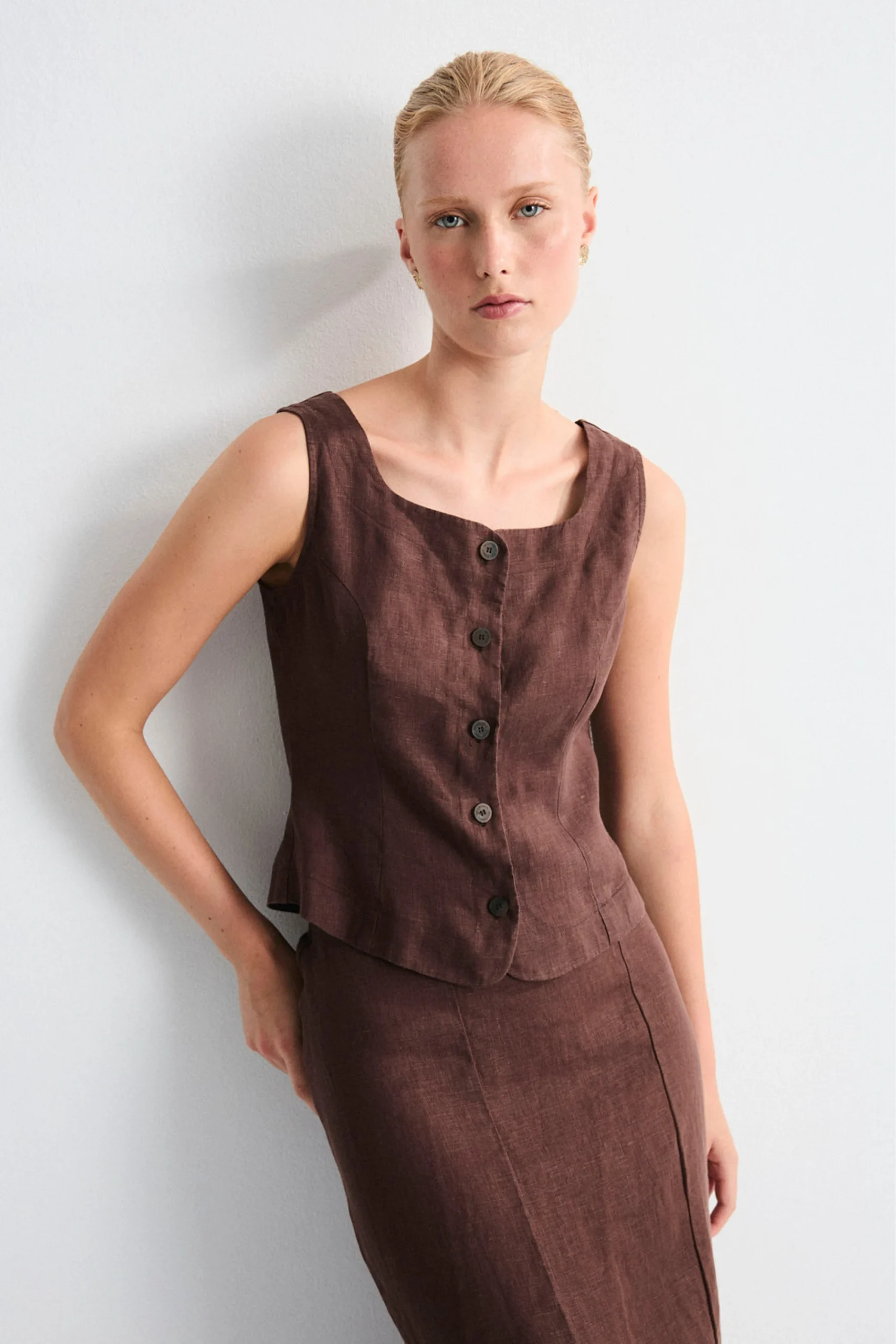 MUS & BOMBON - CYRA TOP - MARRON