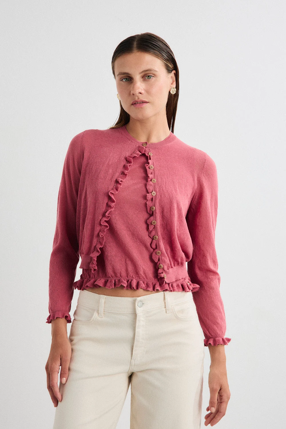 MUS & BOMBON - MIRRI CARDIGAN - ROSA OSCURO