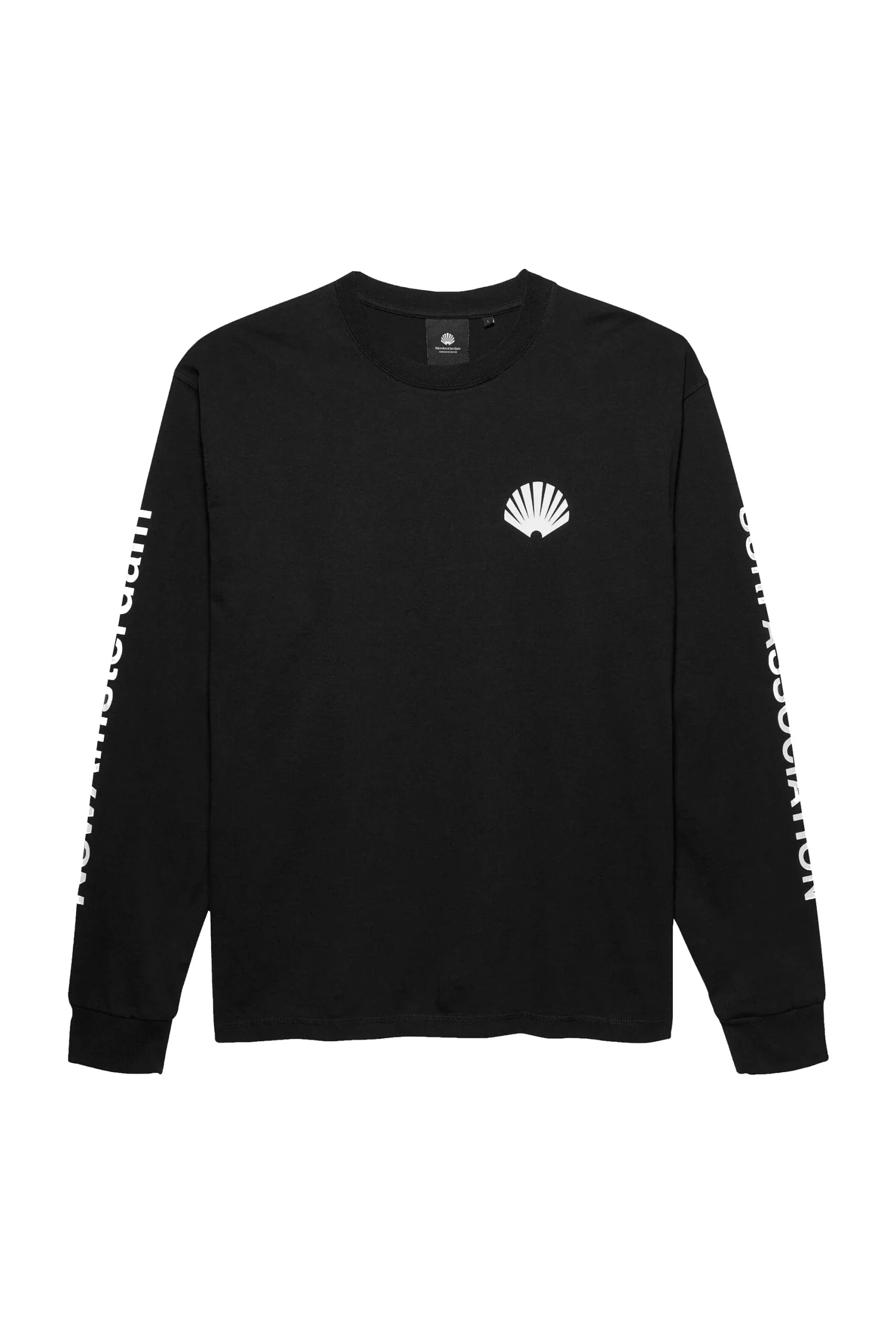 NEW AMSTERDAM SURF ASSOCIATION - LOGO LONGSLEEVE TEE - BLACK/WHITE