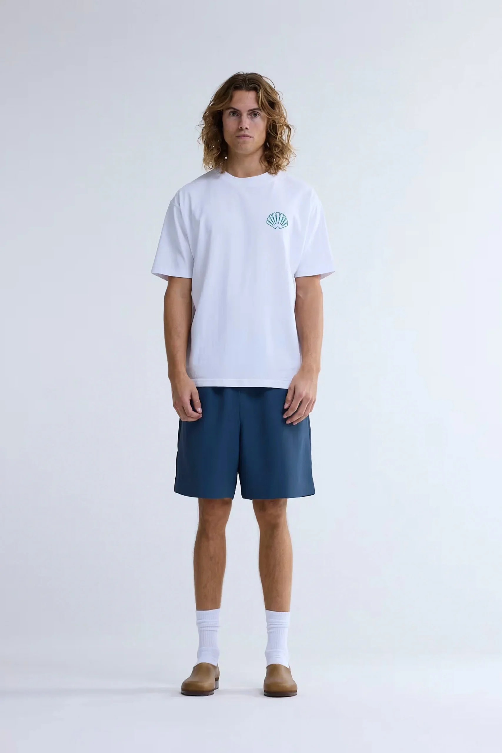 NEW AMSTERDAM SURF ASSOCIATION - LOGO TEE - WHITE/SEA GREEN