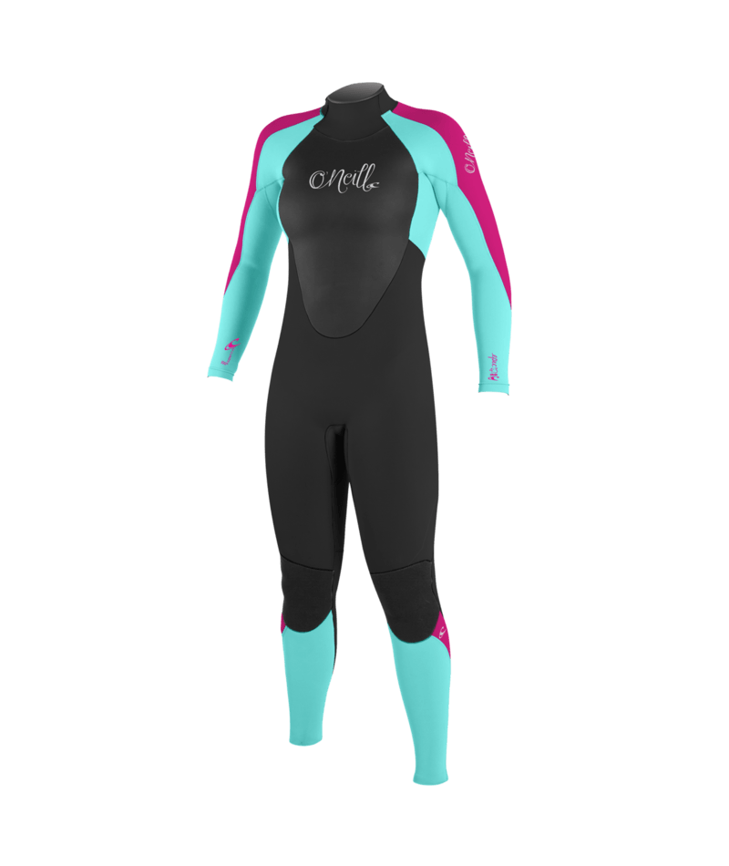 O'Neill Girl's Epic 4/3 BZ Wetsuit-Blk/Seaglass/Berry