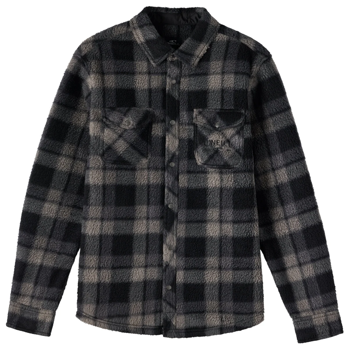 O'Neill Glacier Plaid High Pile Superfleece Long Sleeve Button-Up Shirt