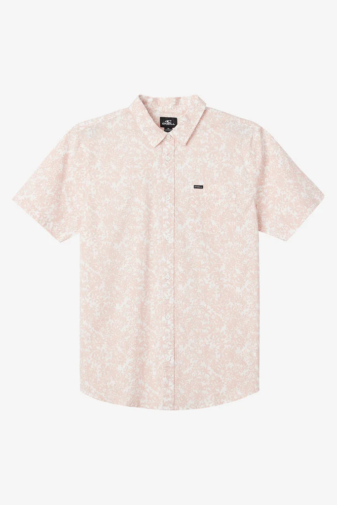 O'Neill Quiver Stretch S/S Boy's Shirt-Lt Rose