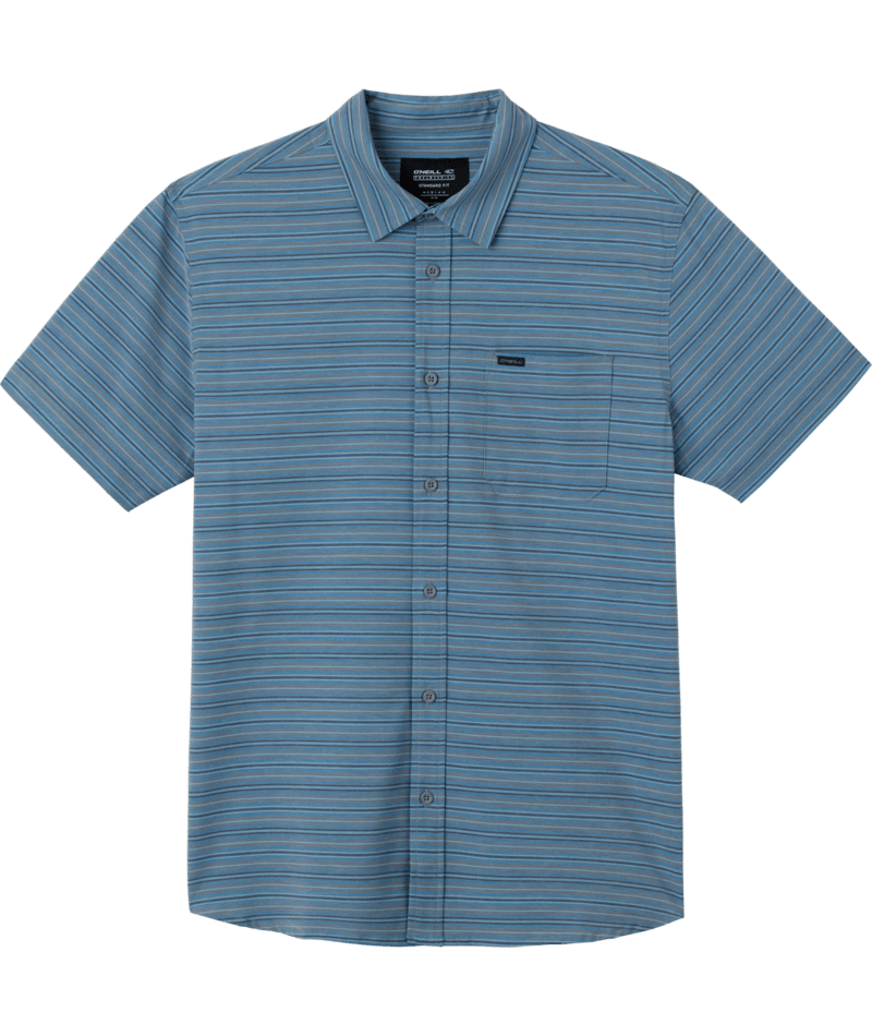 O'Neill Trvlr UPF Traverse Stripe S/S Shirt-Grey