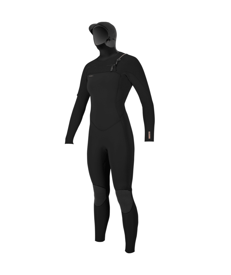 O'Neill Wmn's Hyperfreak 5/4+ CZ Hooded Wetsuit-Blk/Blk
