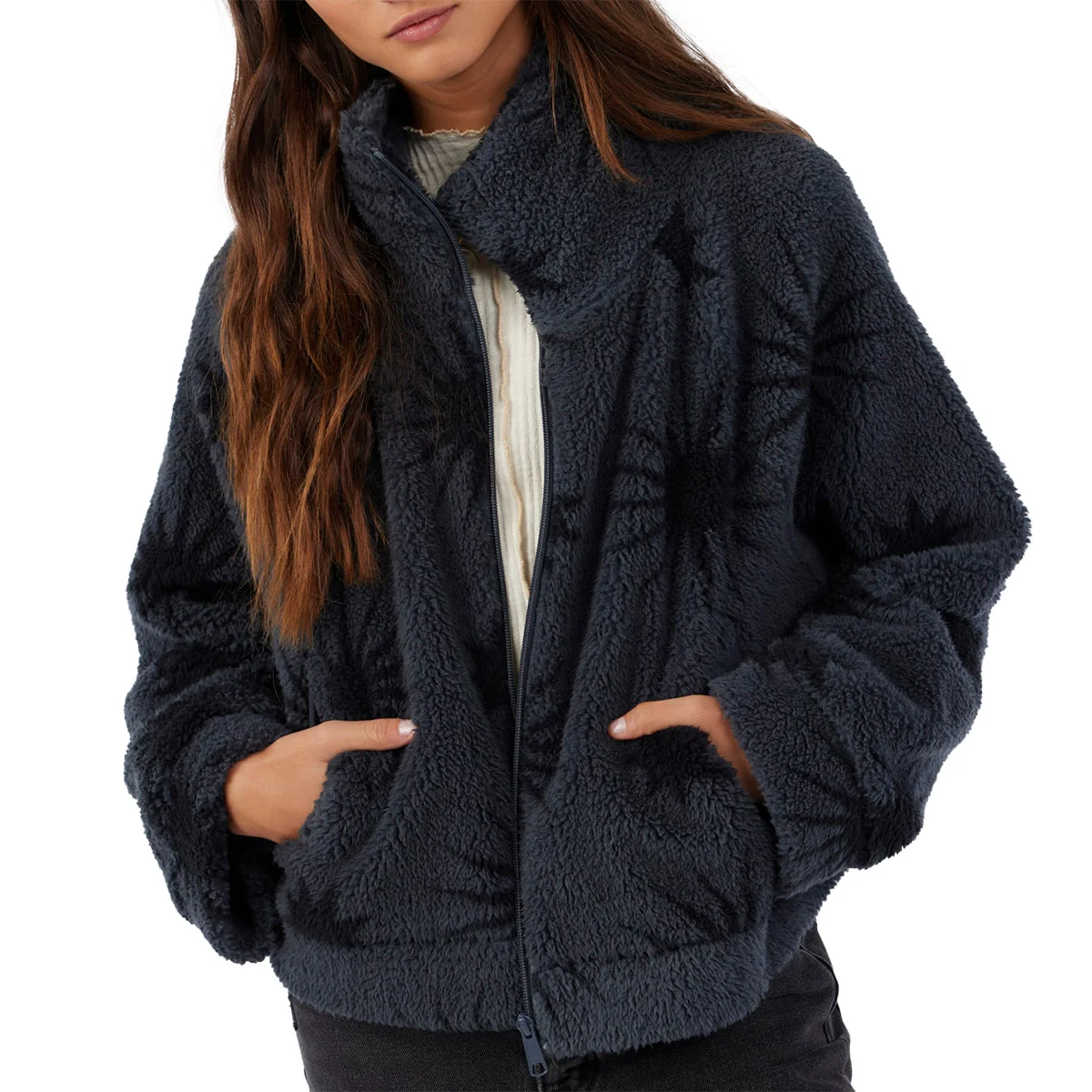 O'Neill Women's Rori High Pile Fleece Cropped Zip-Up Jacket