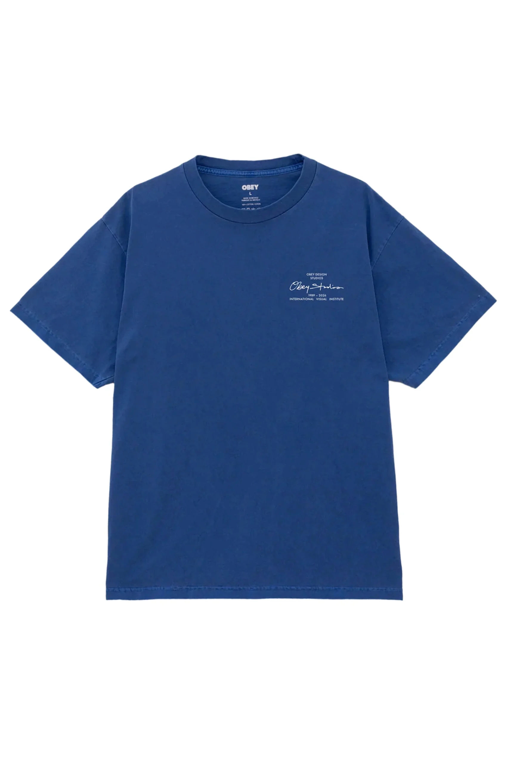 OBEY - OBEY INSTITUTE T-SHIRT - ELECTRIC INDIGO