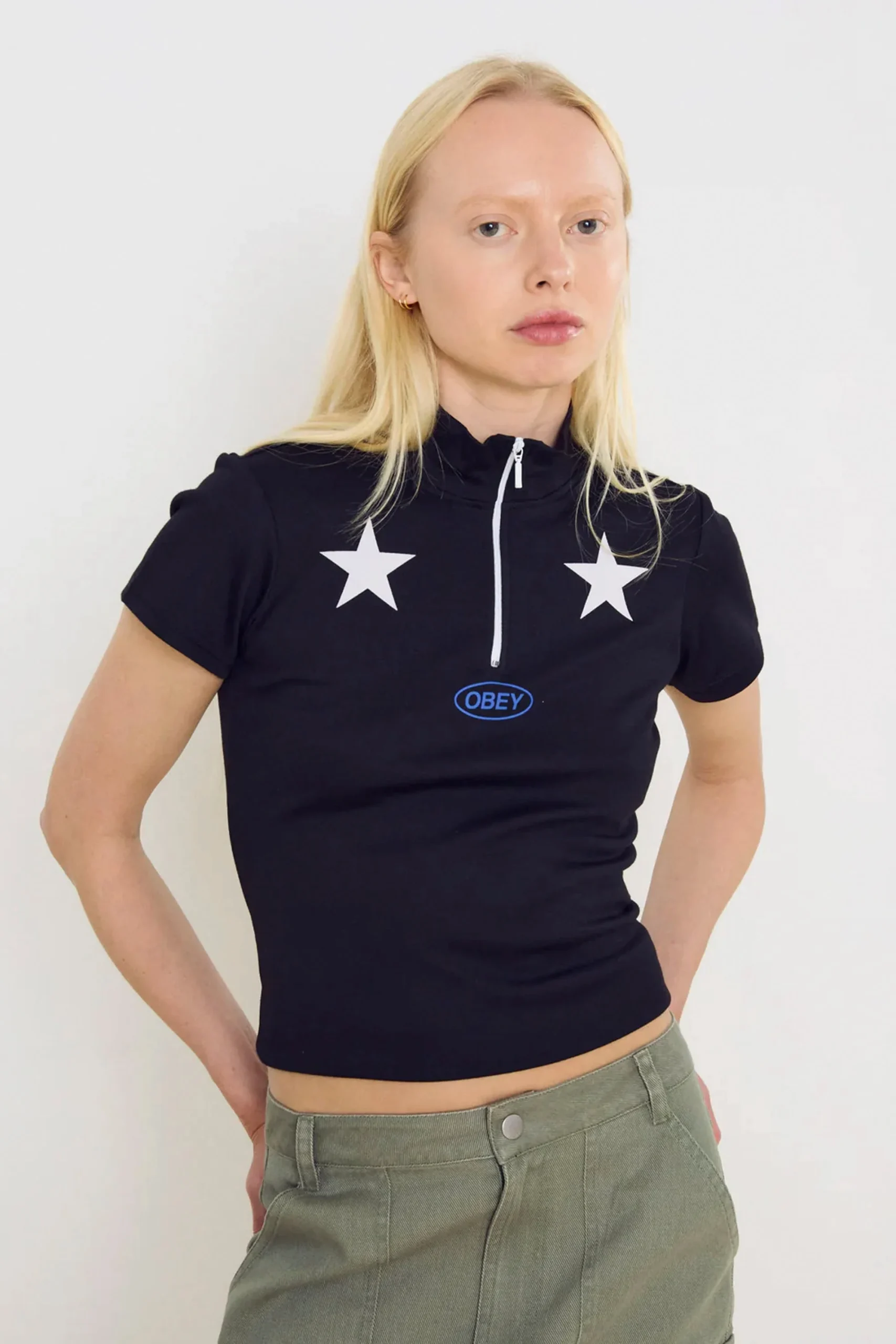OBEY - RELAY MOCK NECK T-SHIRT