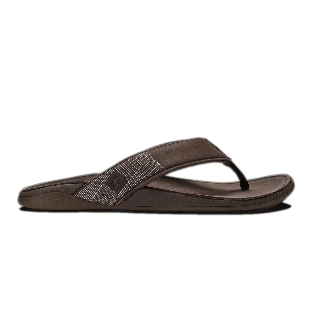 Olukai Mens Tuahine Dark Wood Sandal