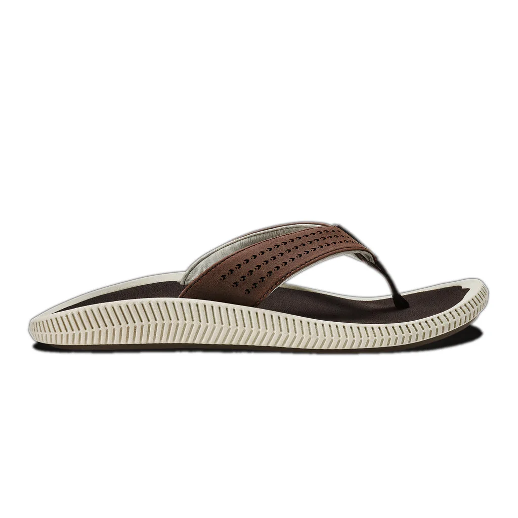 Olukai Mens Ulele Dark Wood/ Dark Wood Sandal