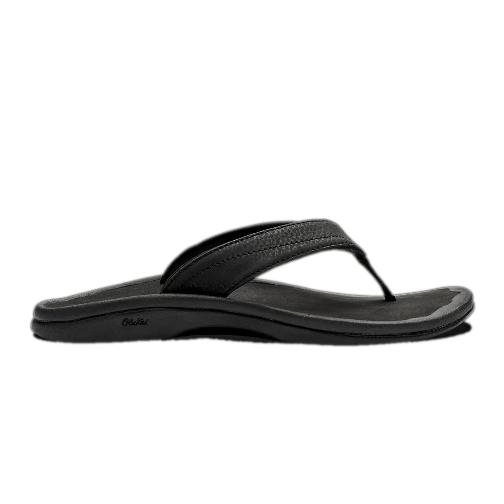 Olukai Womens 'Ohana Black/Black Sandals