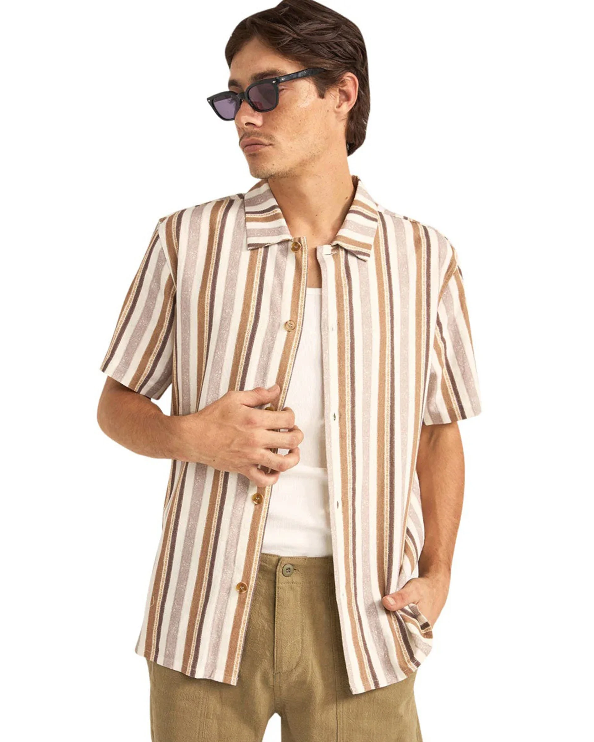 Paisley Stripe S/S Shirt - Cedar