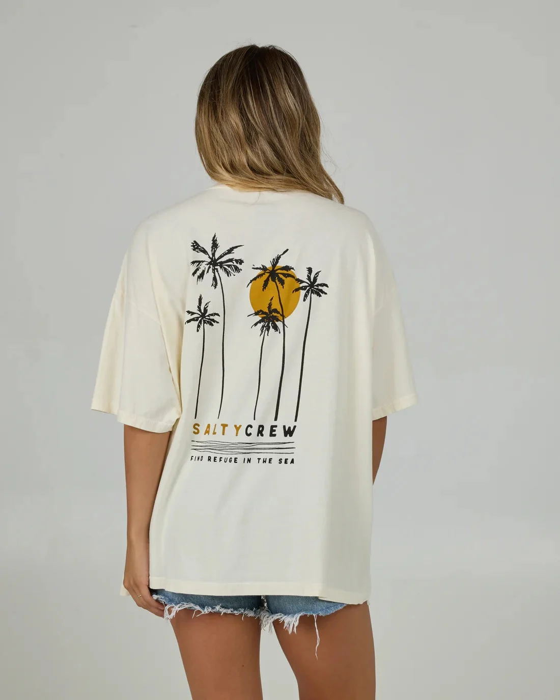 Palm Set Cover Up S/S T-Shirt - Off White