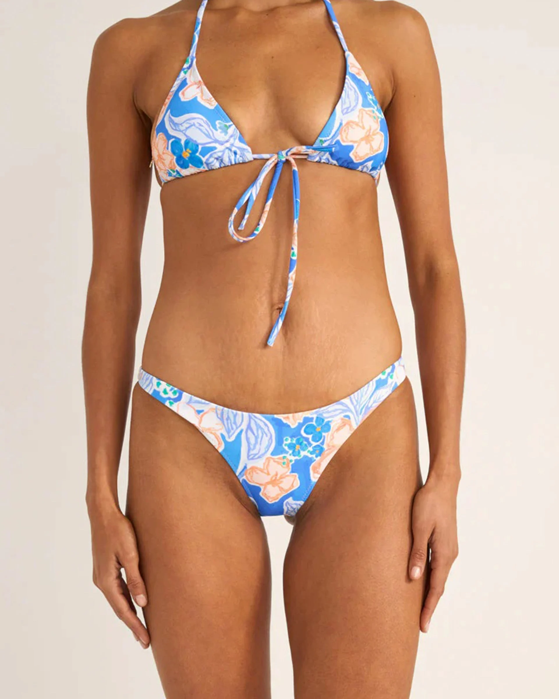 Paradise Floral Low Rise Cheeky Pant - Blue