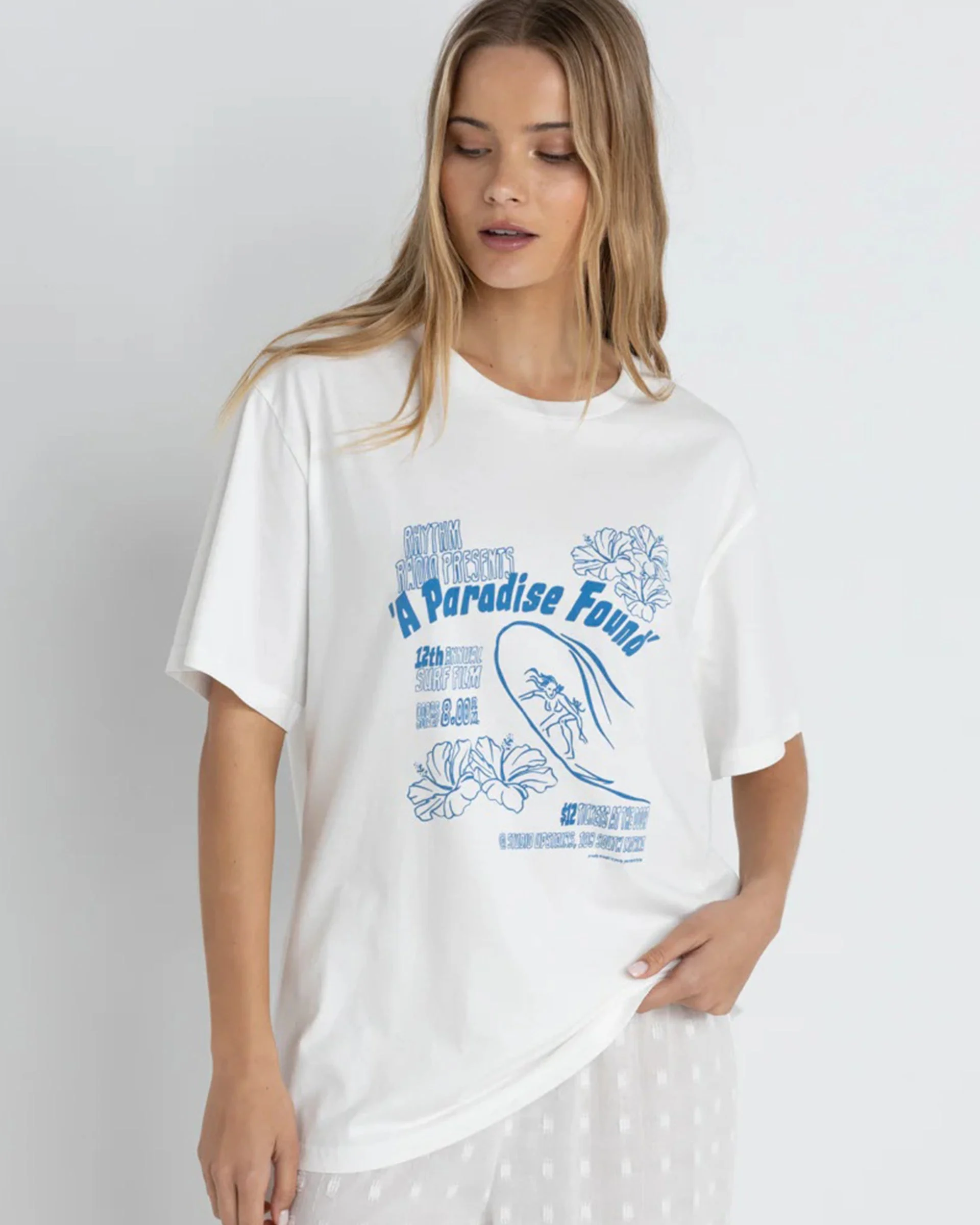 Paradise Found Oversized S/S T-Shirt - Vintage White