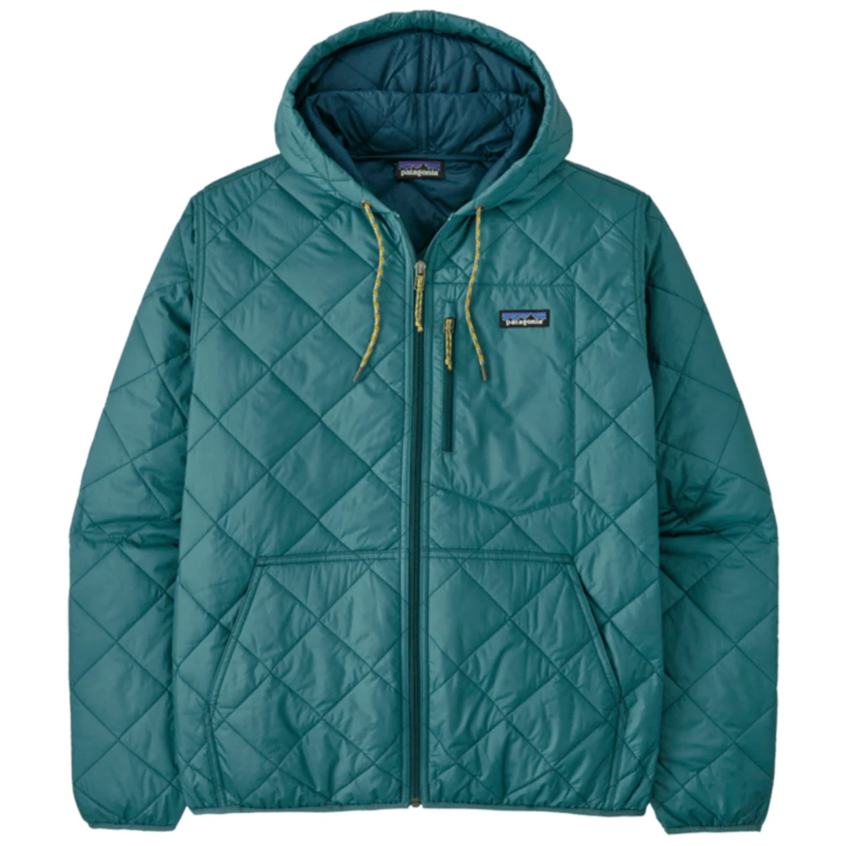 Patagonia Diamond Quilted Bomber Hooded Zip Jacket - Wetland Blue