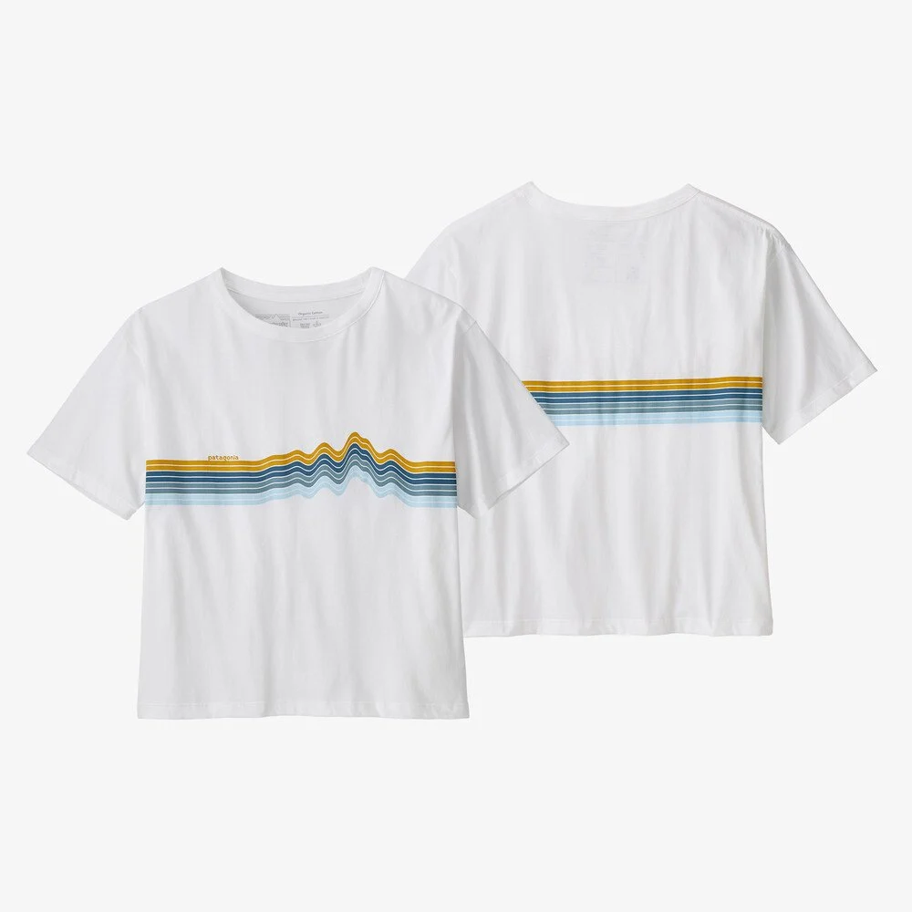 Patagonia W's Ridge Rise Stripe Organic Easy Cut Tee-White