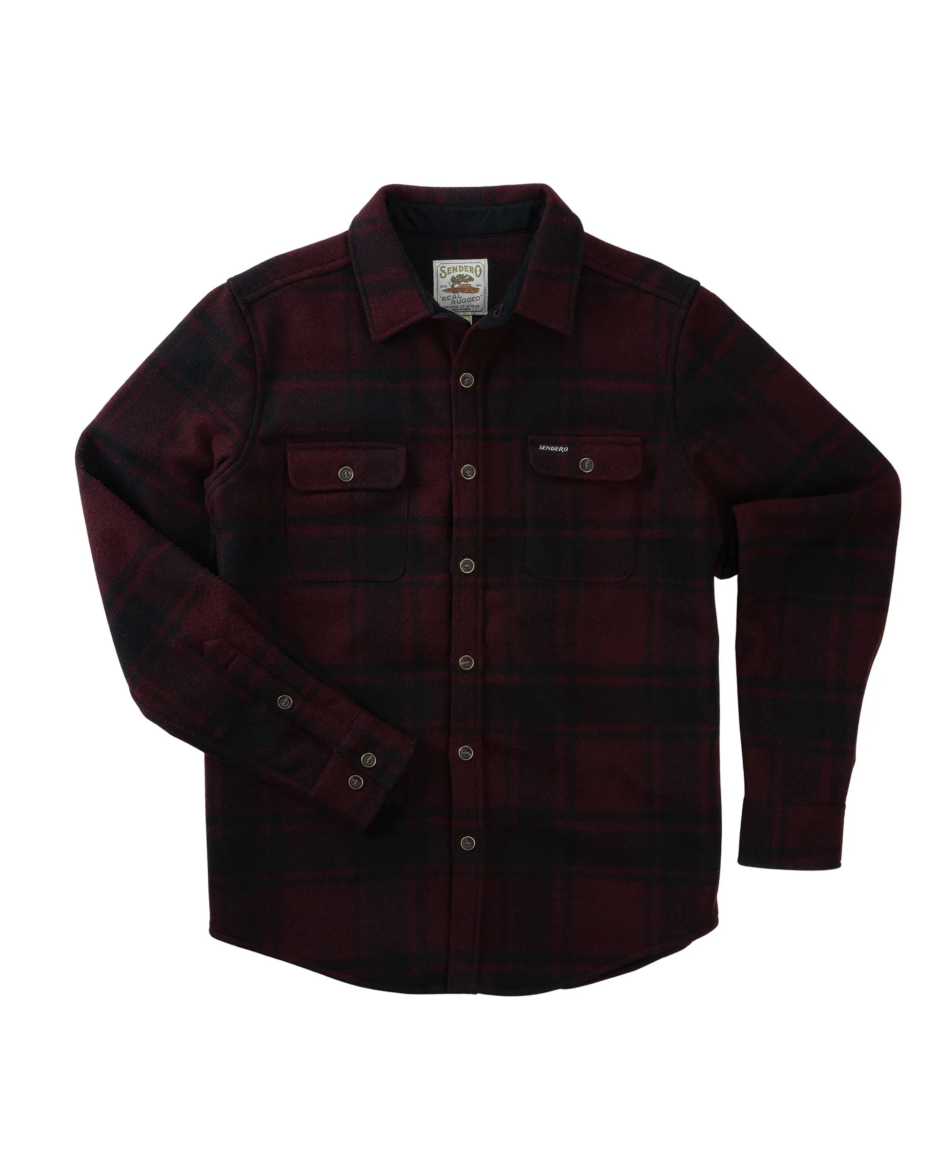 Pinedale Flannel - Black/Maroon