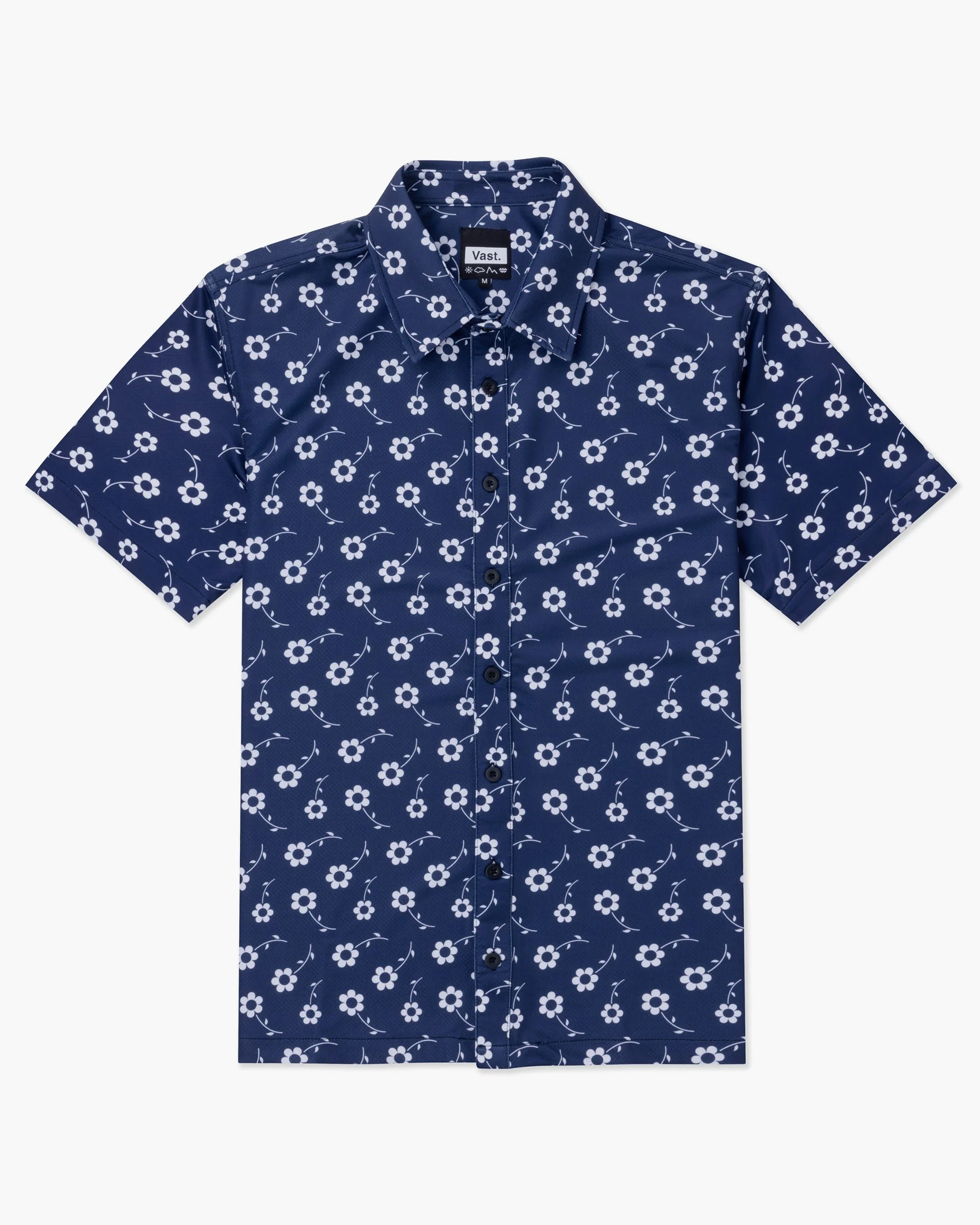 Positive Floral Button Up Shirt - Navy