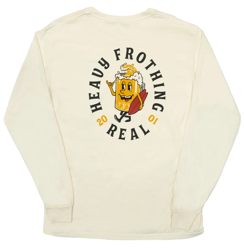 REAL Heavy Frothing L/S Tee-Ivory