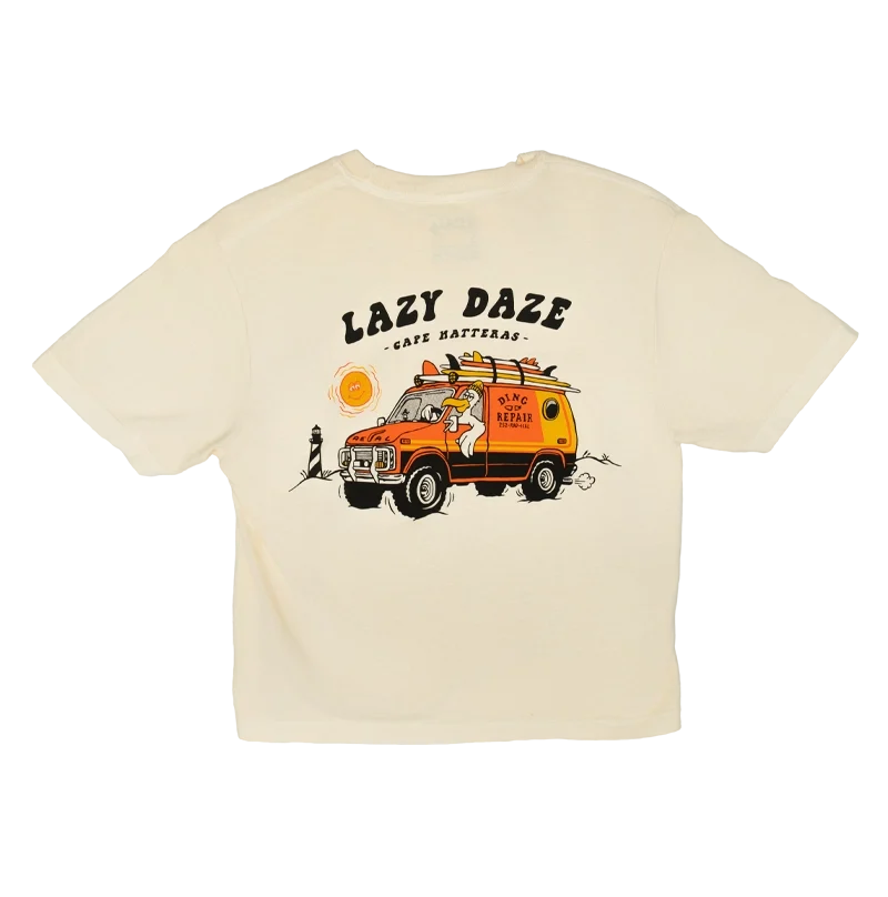 REAL Lazy Daze Crop Tee-Ivory