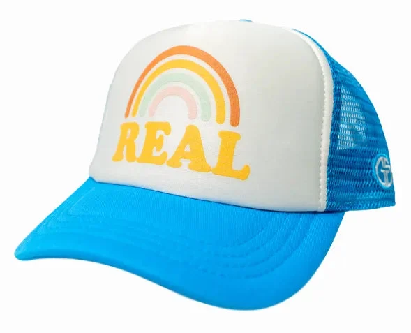 REAL Youth Rainbow Hat-Aqua/White