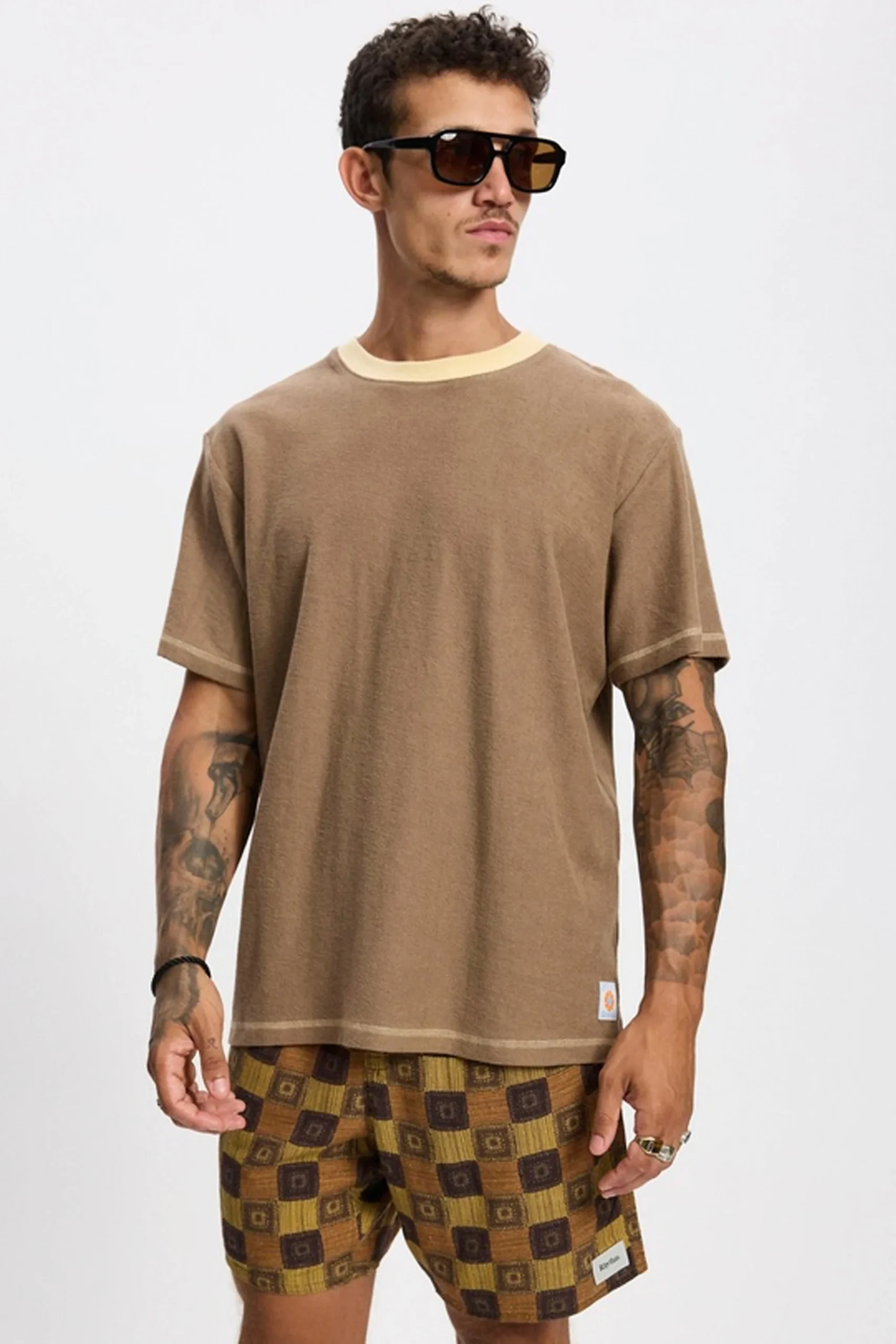 RHYTHM - CONTRAST VINTAGE TERRY T-SHIRT