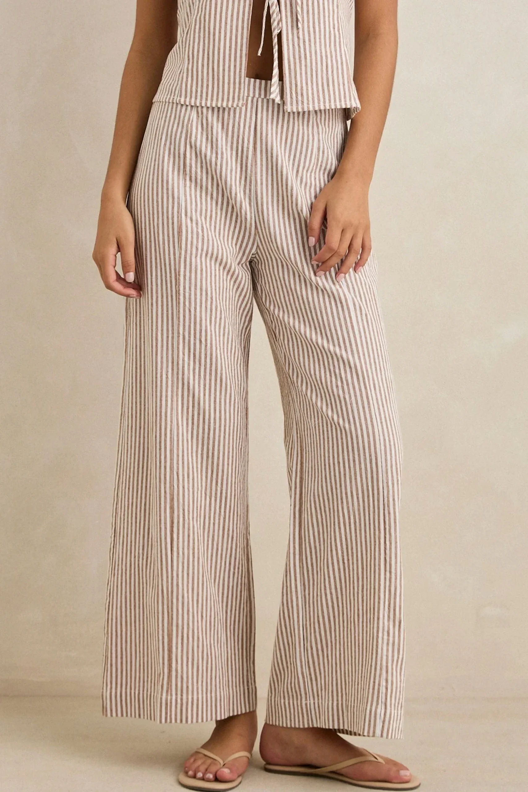 RHYTHM - LOUISE WIDE LEG PANT - TAN