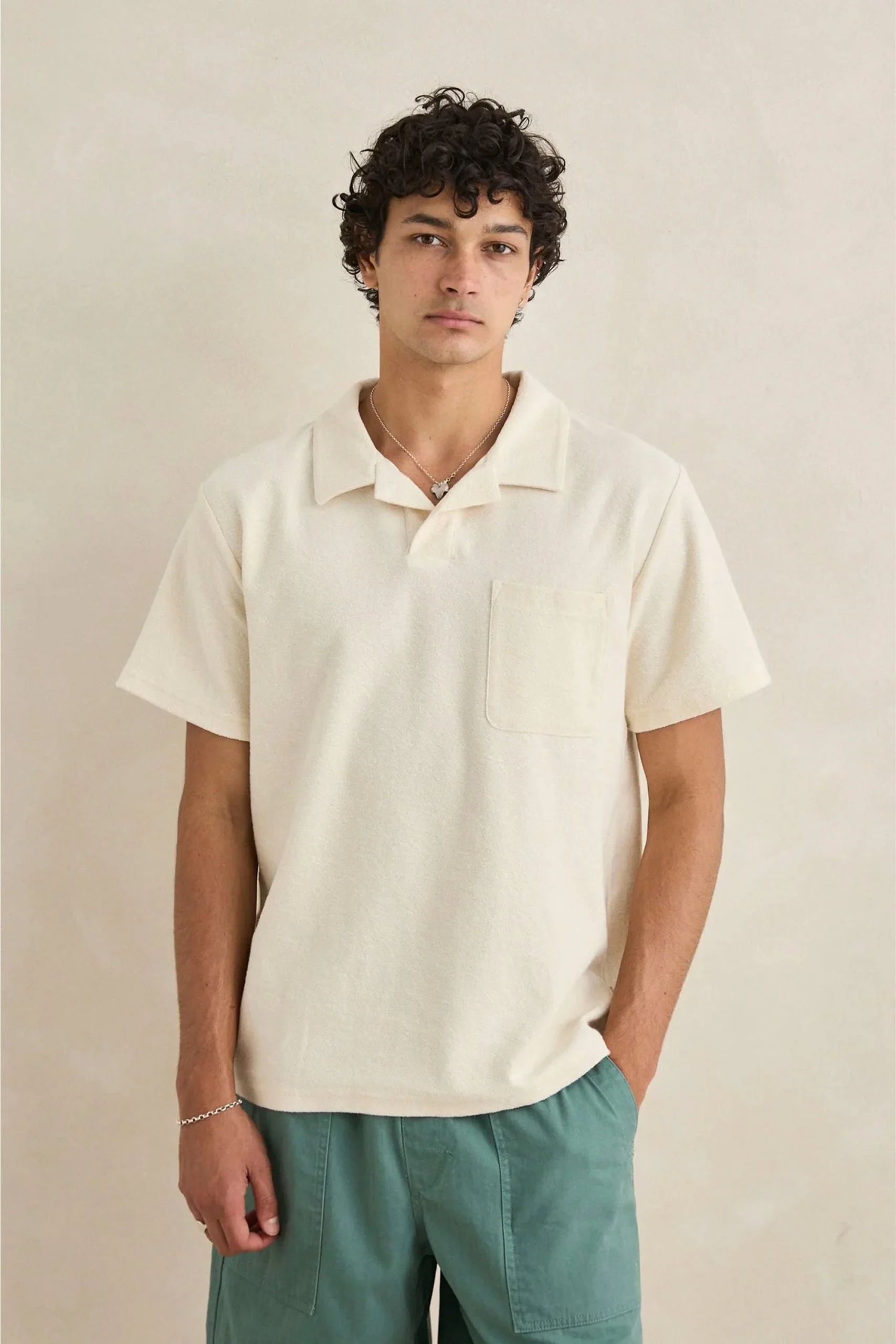 RHYTHM - VINTAGE TERRY POLO - NATURAL