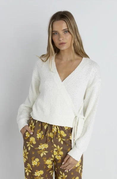 Rhythm Womens Shirt Adele Wrap Front Knit