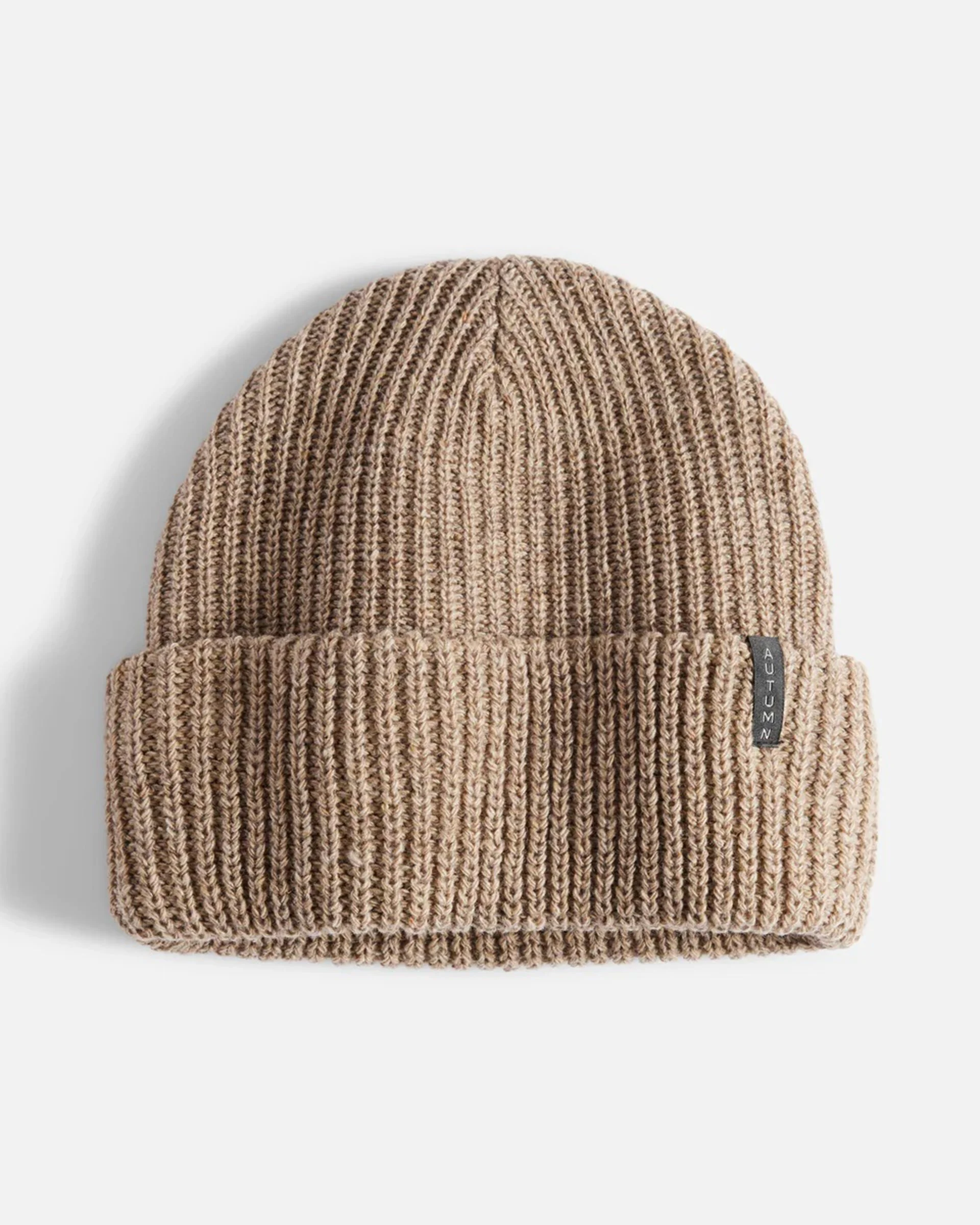 Ribbed Knit Beanie - Lt Brown