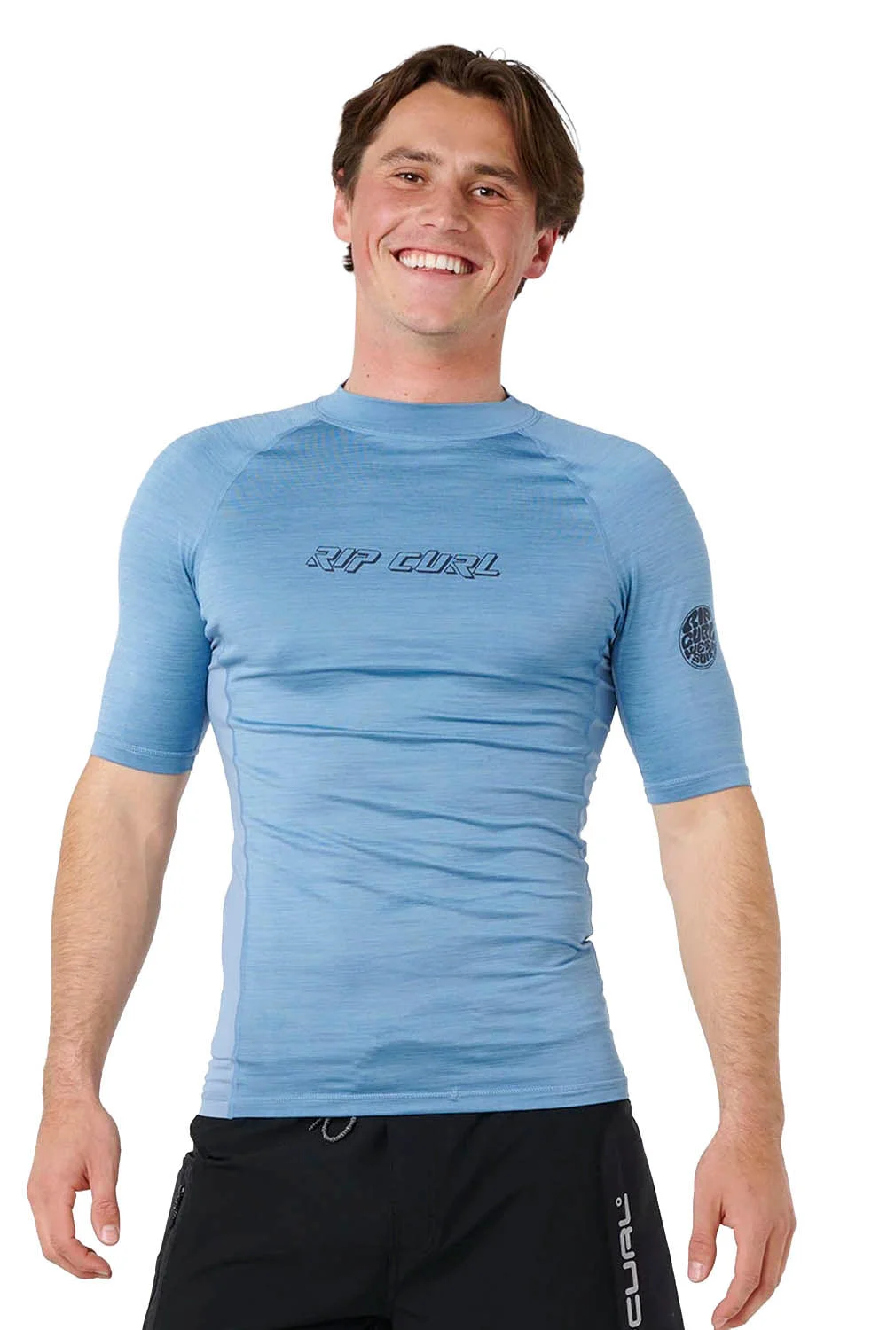 RIP CURL - DAWN PATROL UPF PERF - SHORT SLEEVE - FADED DENIM - MAN