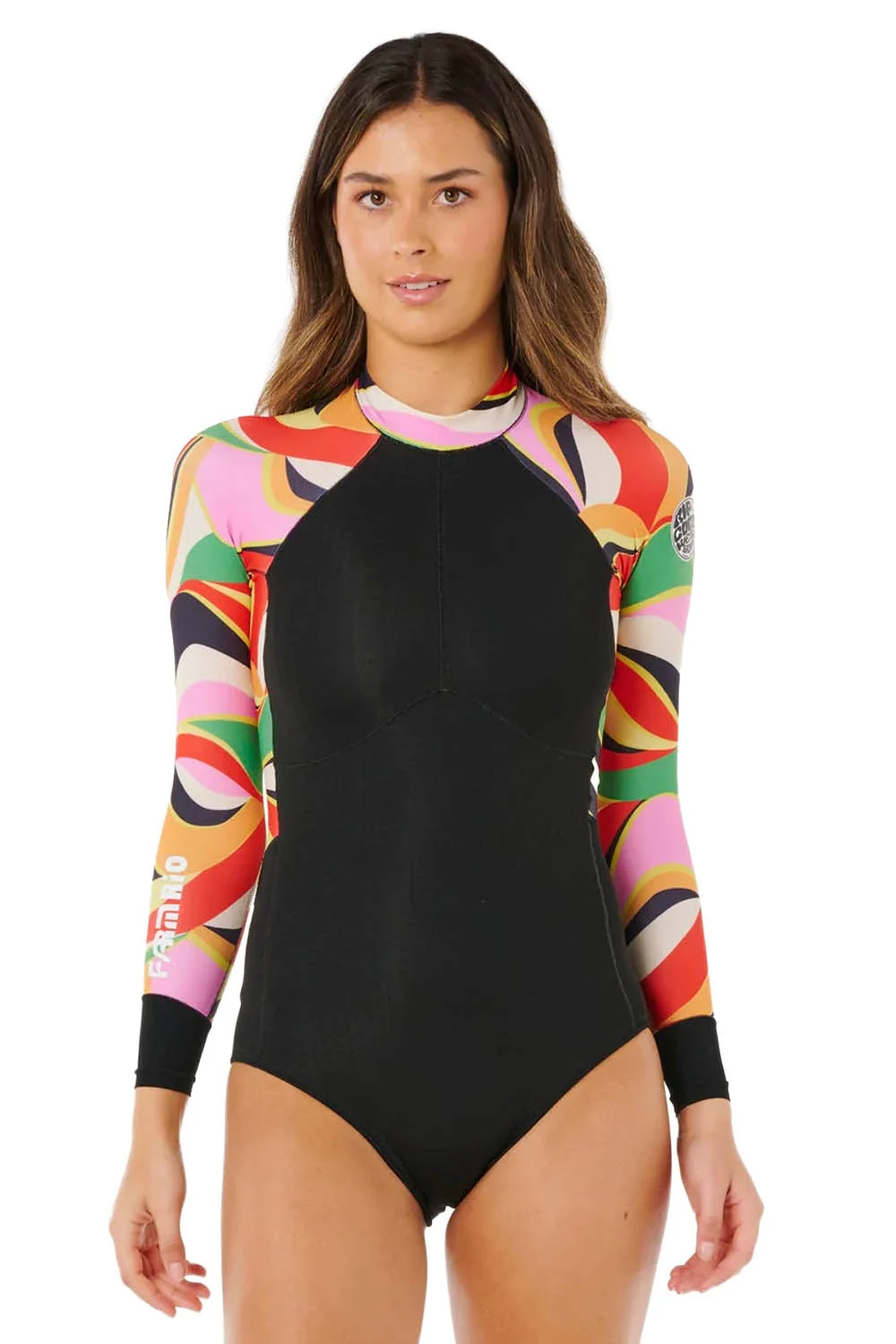 RIP CURL - G-BOMB TROPICAL - 1.5MM - BACK ZIP - NEON WAVES - WOMAN