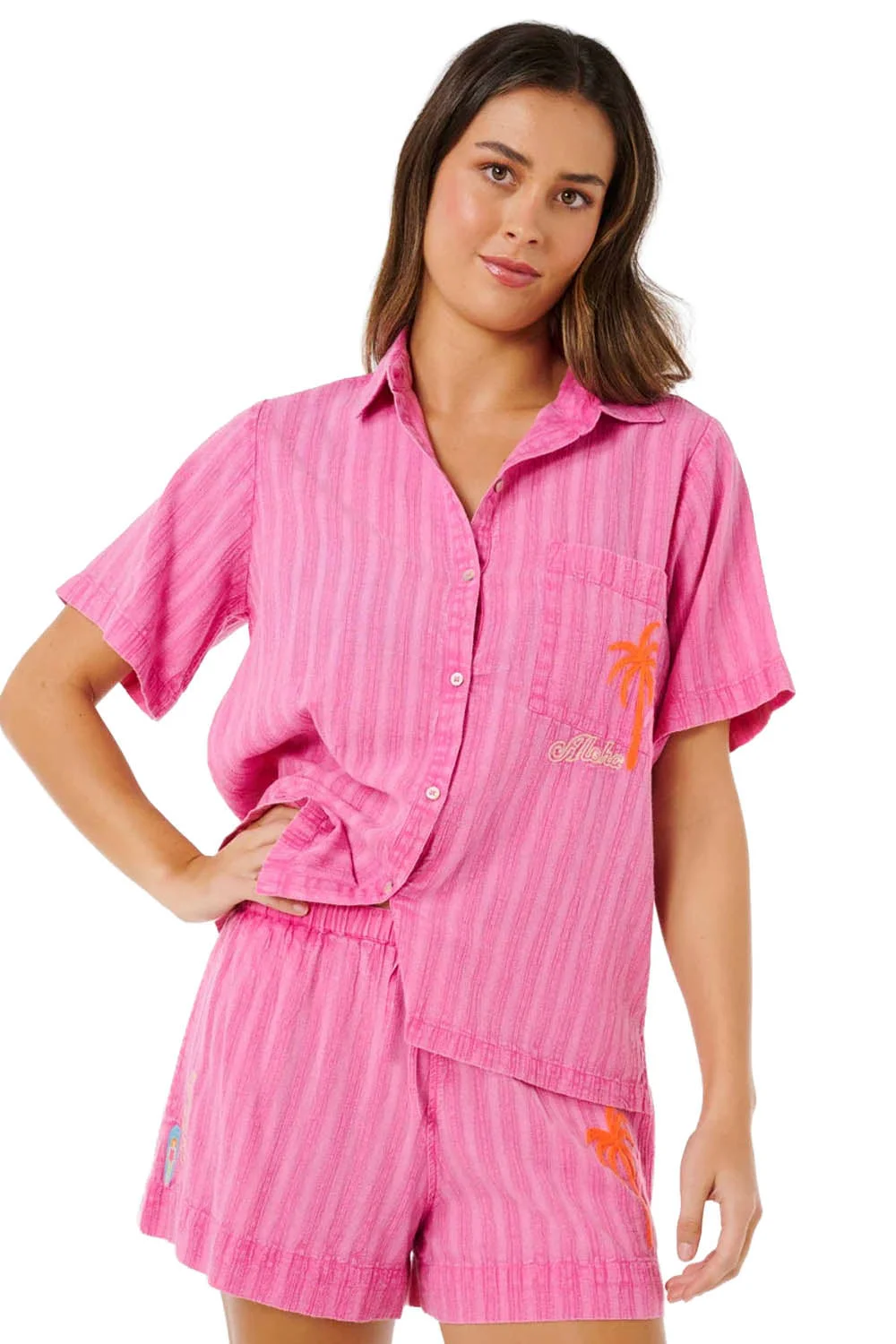 RIP CURL - HOTEL MALIBU EMBROIDERED SHIRT