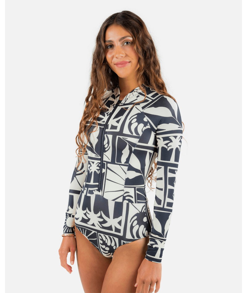 Rip Curl Santorini Sun UPF L/S One Piece-Black