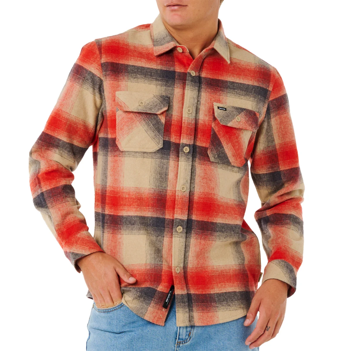 Rip Curl Search Wool Long Sleeve Button-Up Flannel Shirt