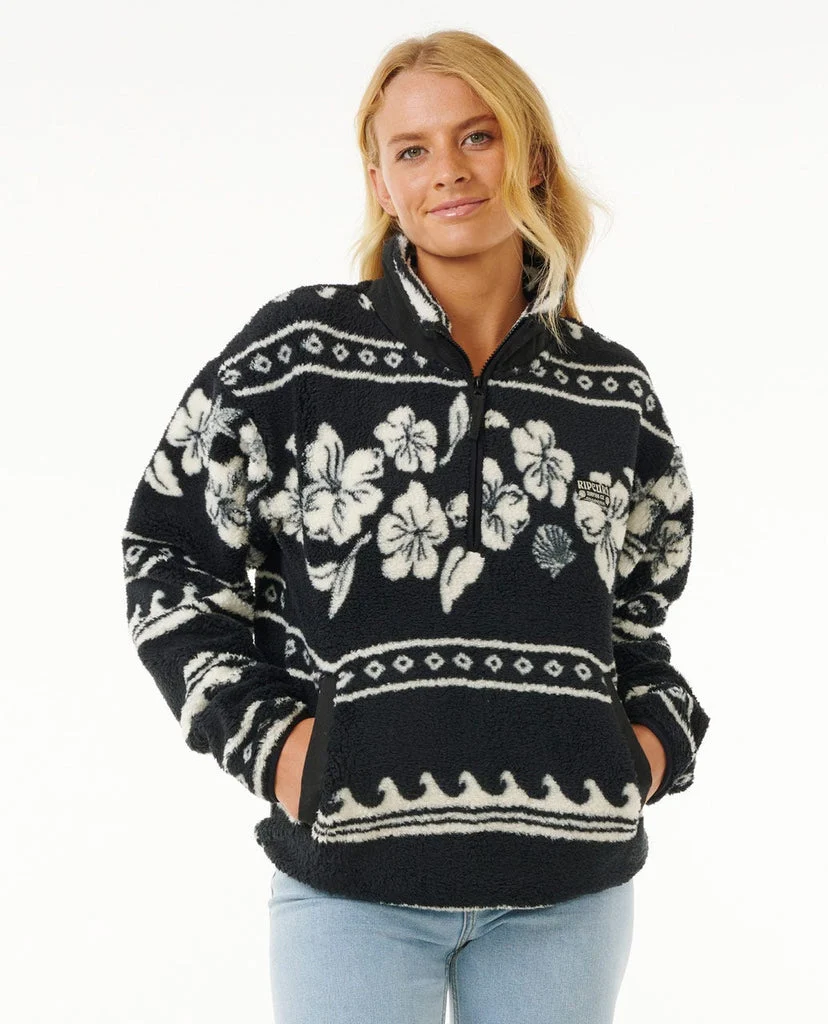 Rip Curl Soleil Polar Fleece 1/4 Zip Jacket-Black