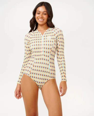 RIPCURL LOTTIE CHECK LONG SLEEVE UPF SURF SUIT (17DWRV-1150)