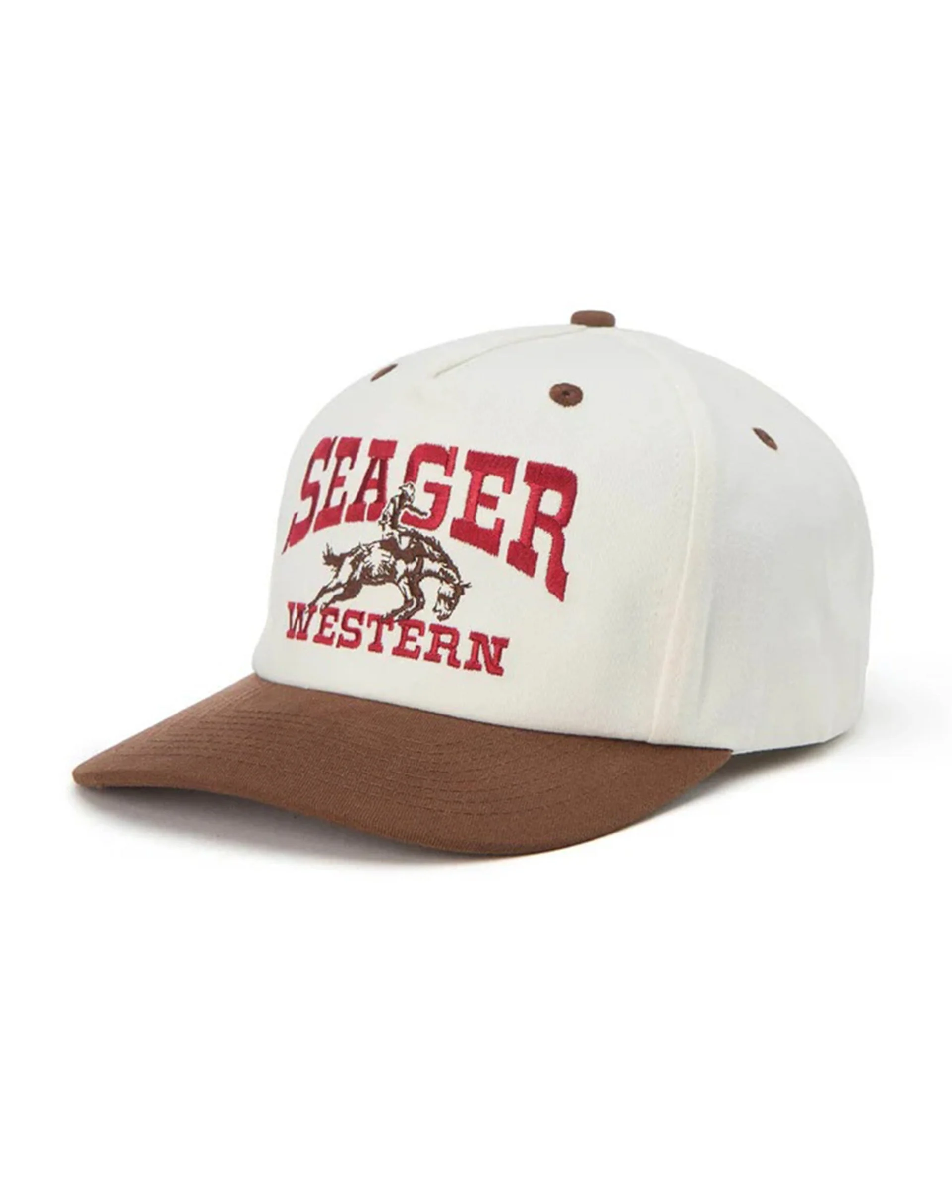 Rodeo Snapback Hat - Cream/Brown