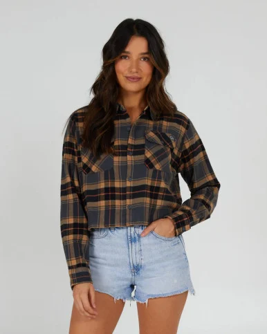 SALTY CREW STAY GOLDEN CROP FLANNEL (21435062W)