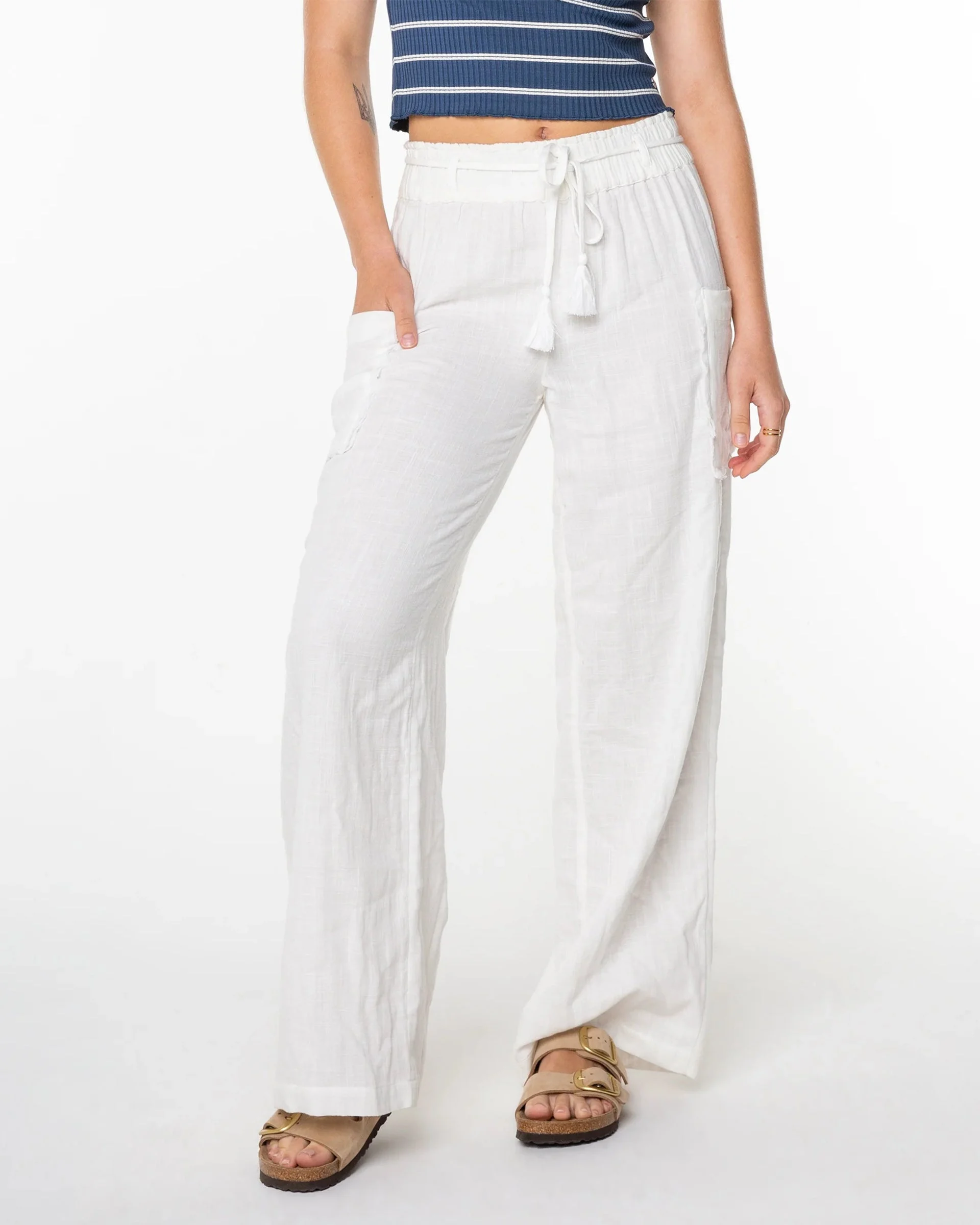 Sea Goldie Pants - Snow White Solid