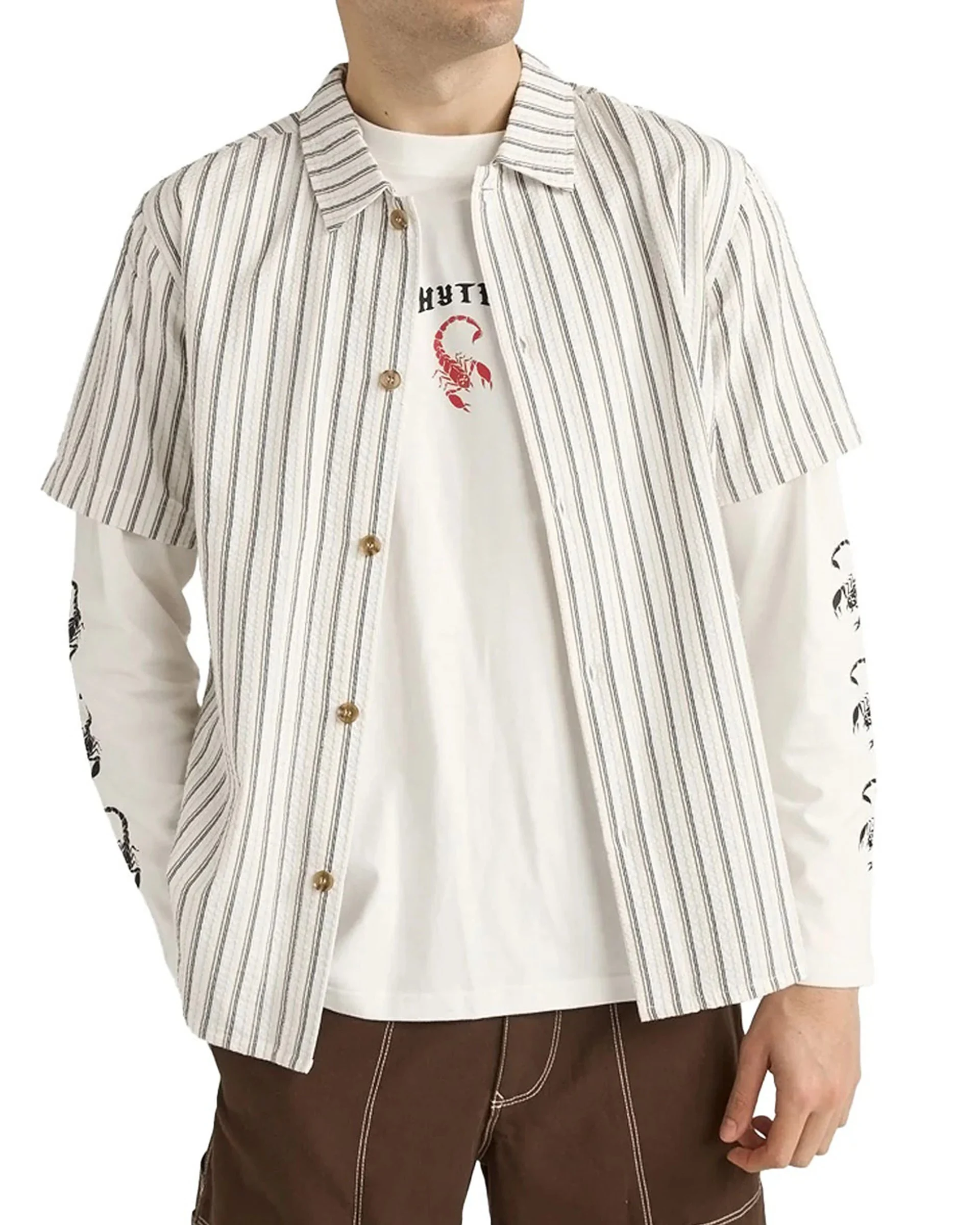 Seersucker Stripe S/S Shirt - White