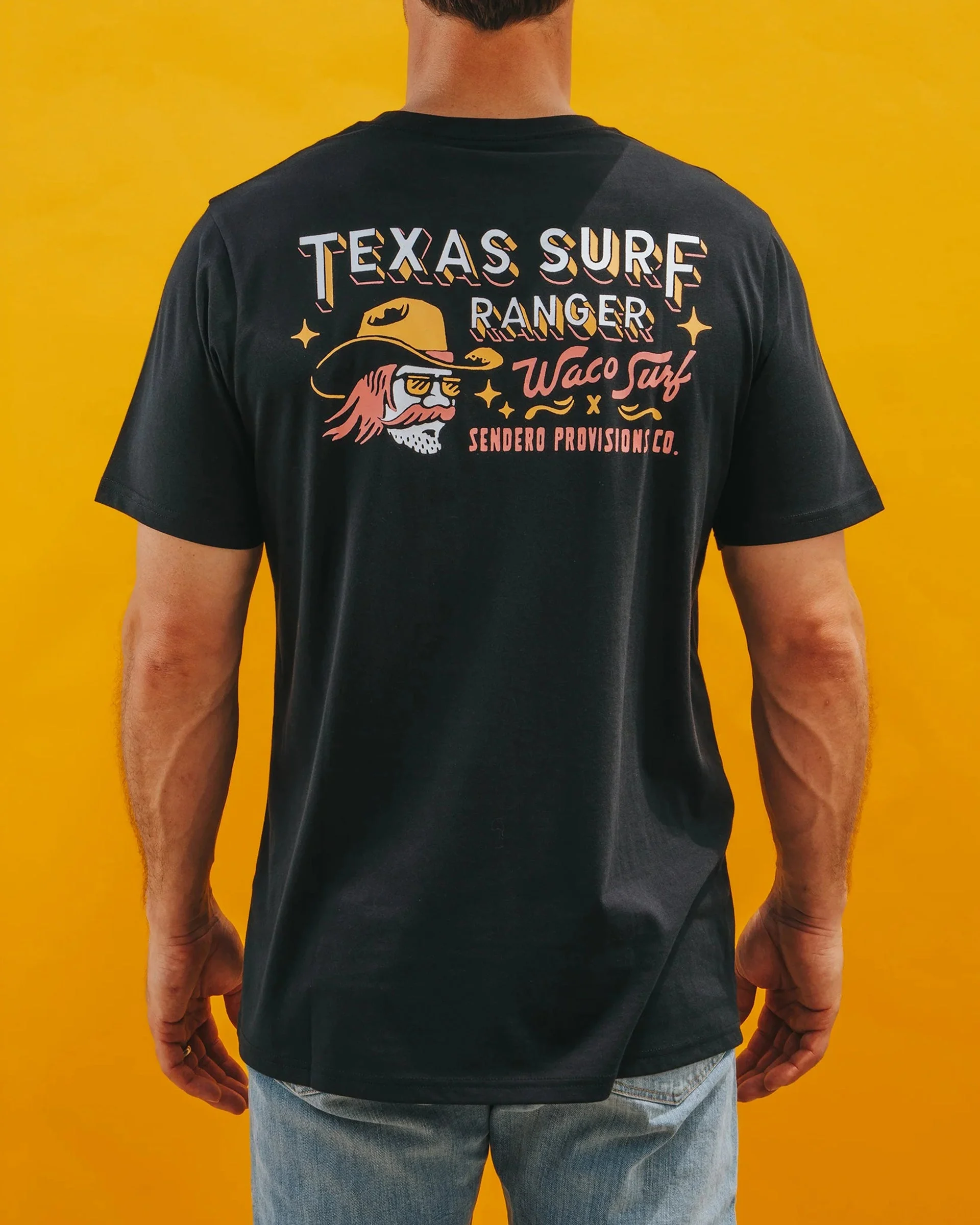 Sendero x Waco Surf Texas Surf Ranger S/S T-Shirt - Black