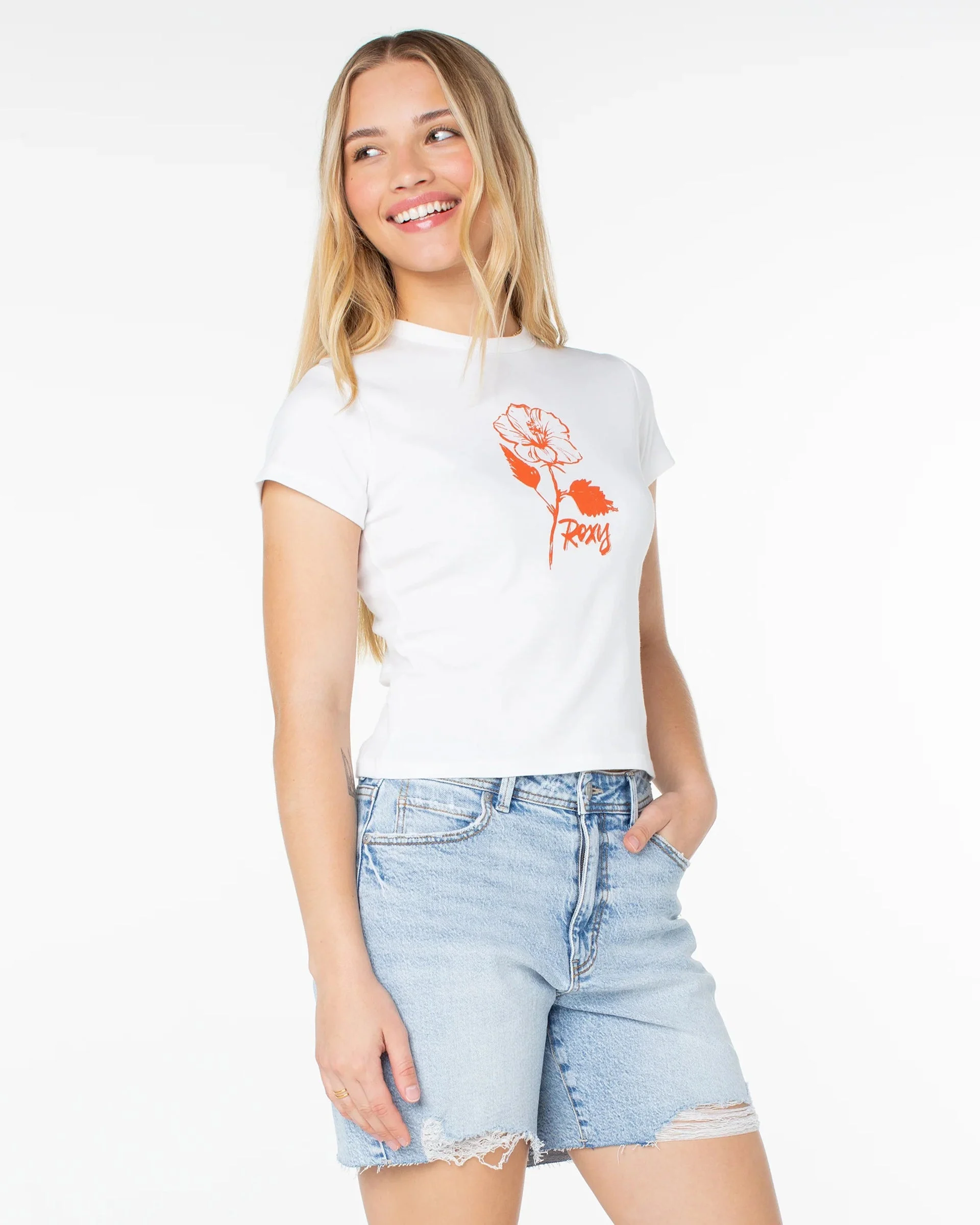 Sunny Days 90'S Baby Tee - Bright White Sunny Days
